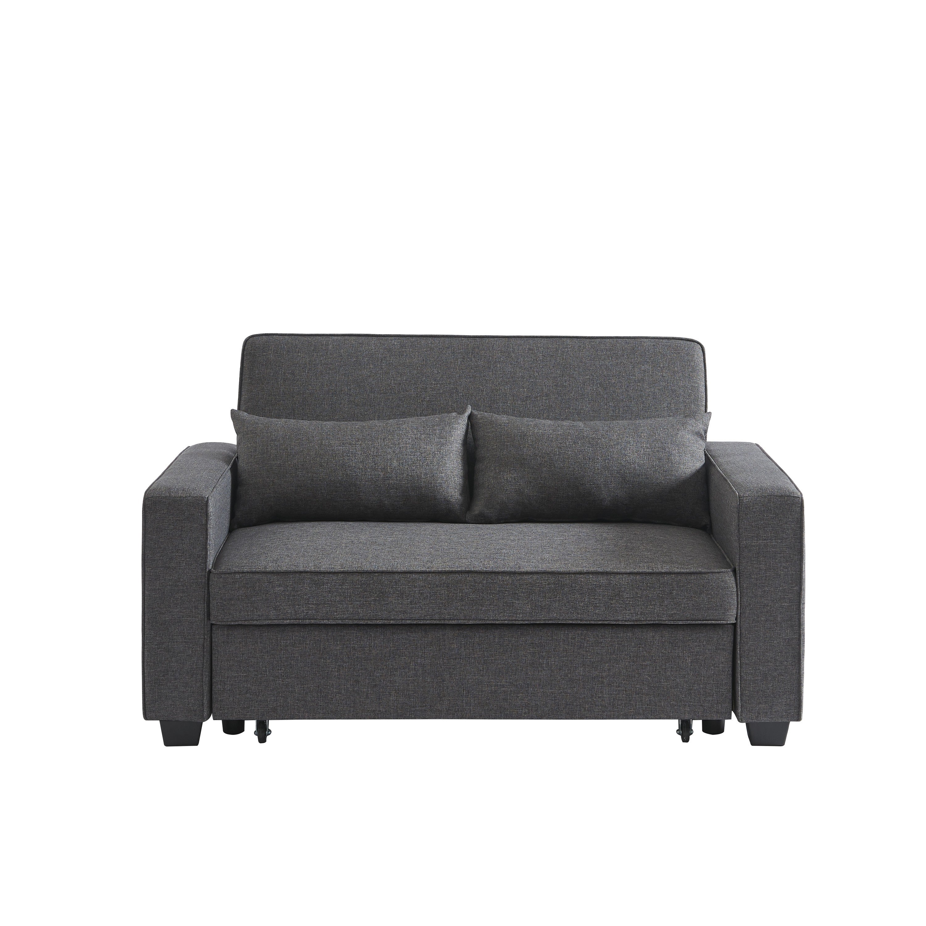 LENA 2-Seater Convertible Sofa - Gray