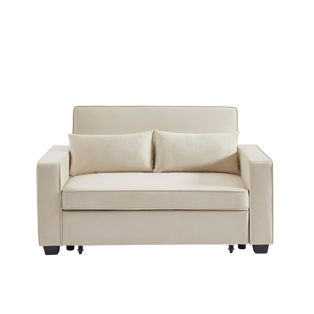 LENA 2-Seater Convertible Sofa - Beige