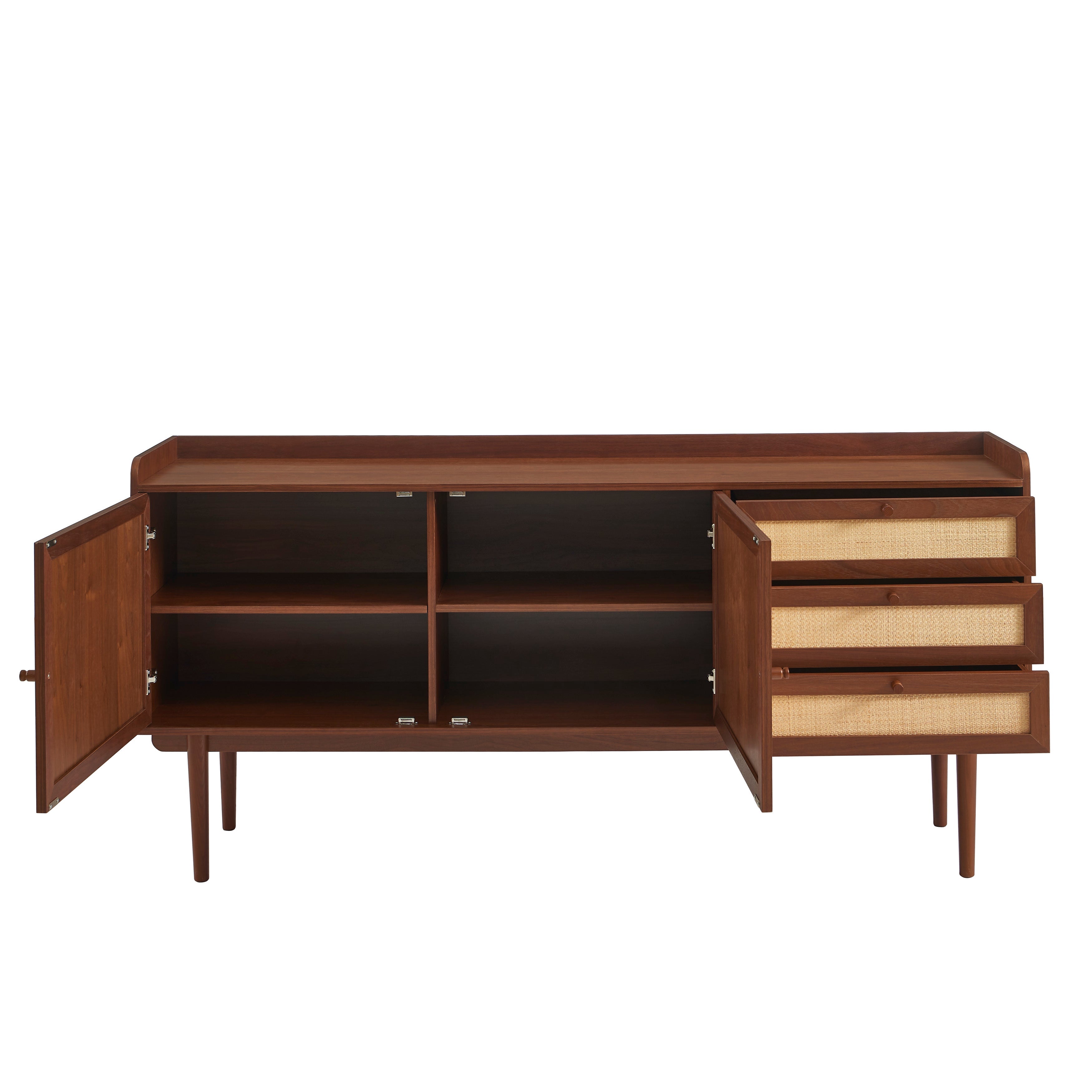 LEON Wood Veneer Highboard – Walnut