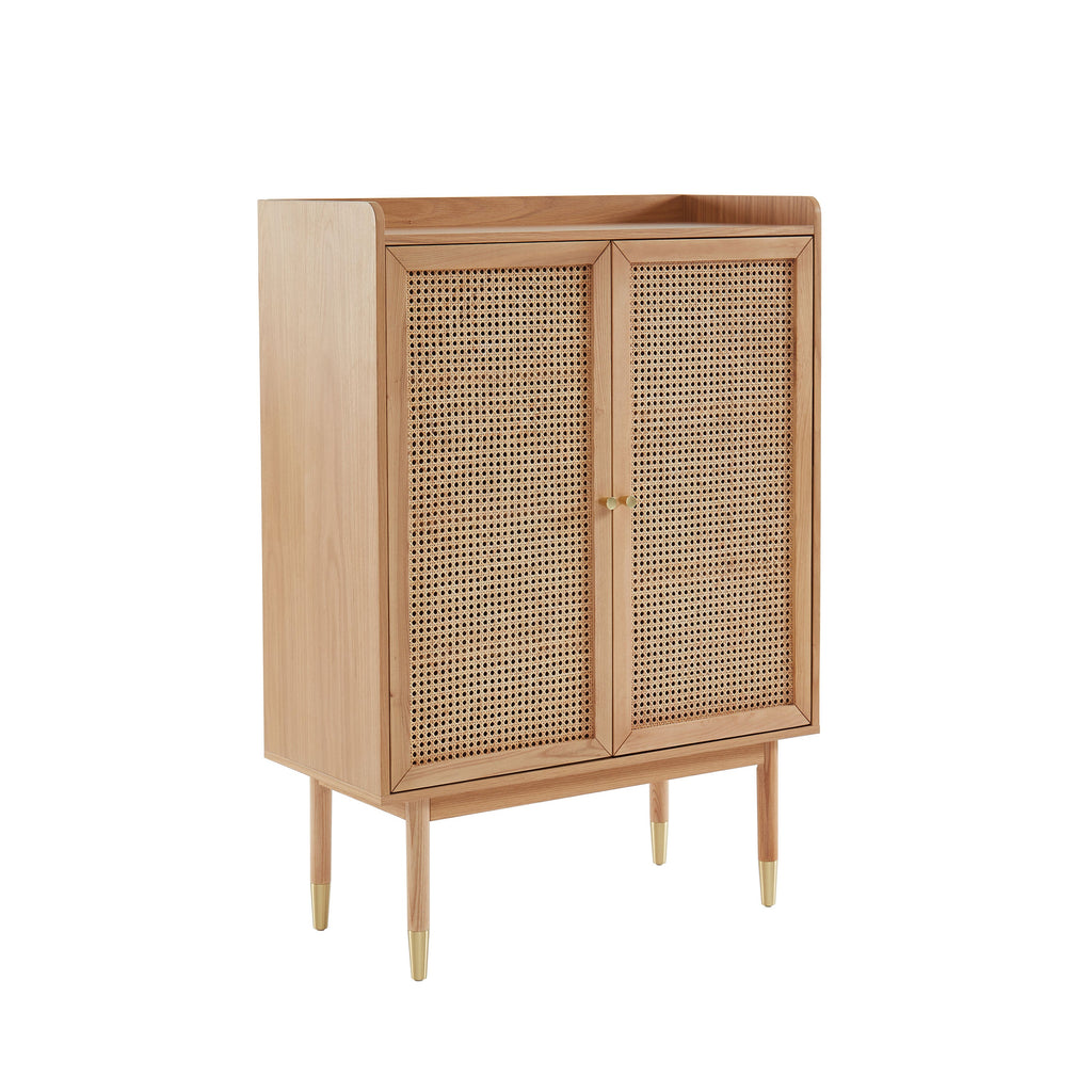 LEON Wood Veneer Tall Sideboard
