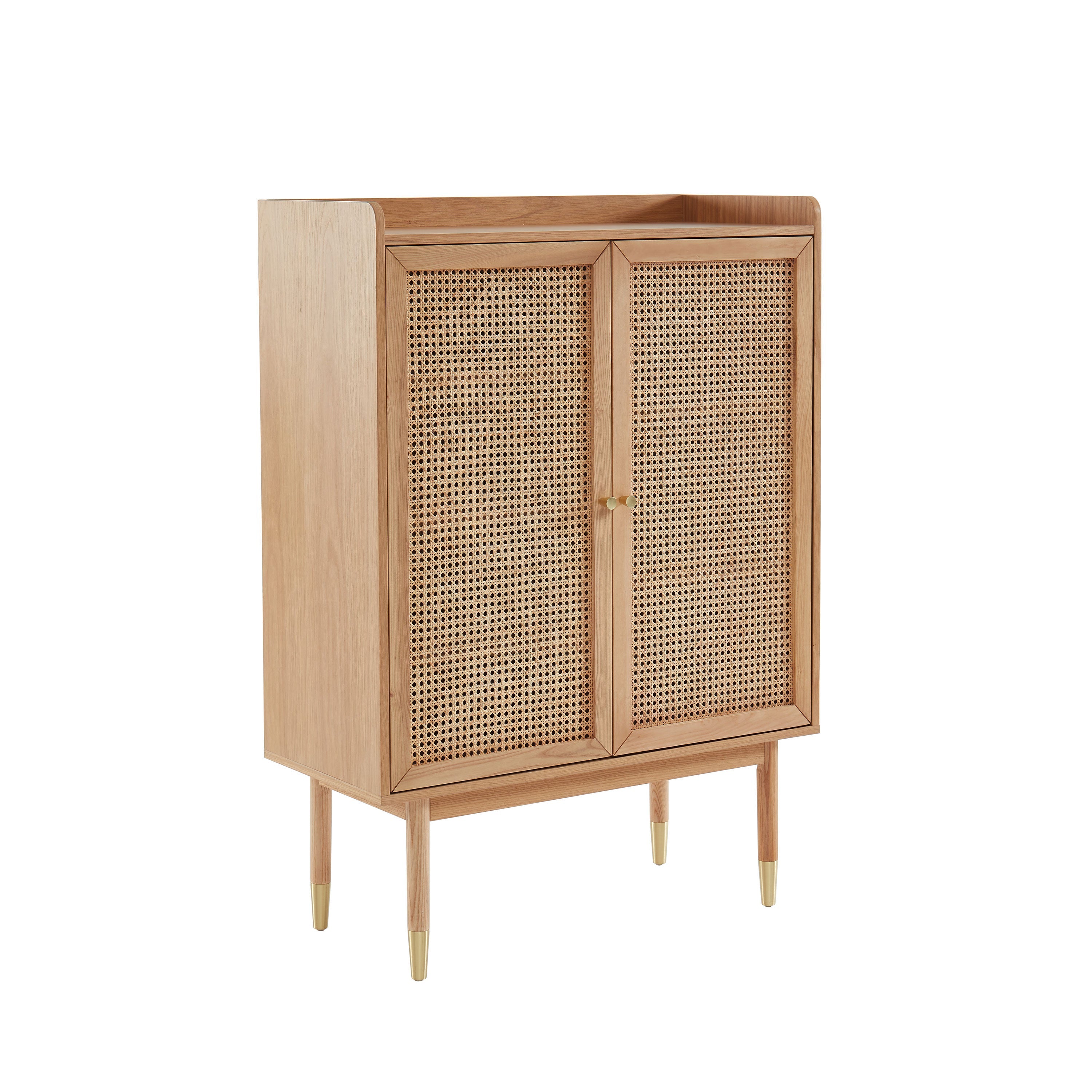 LEON Wood Veneer Tall Sideboard