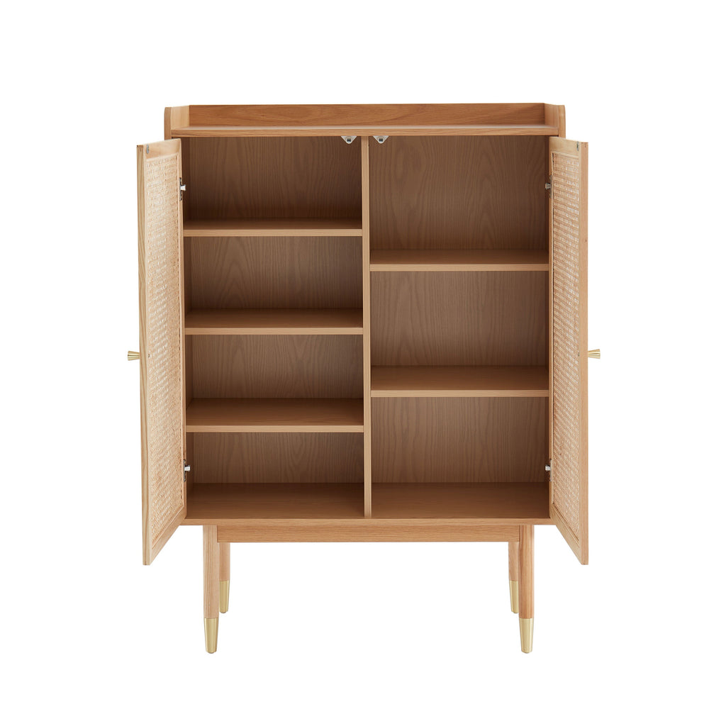 LEON Wood Veneer Tall Sideboard