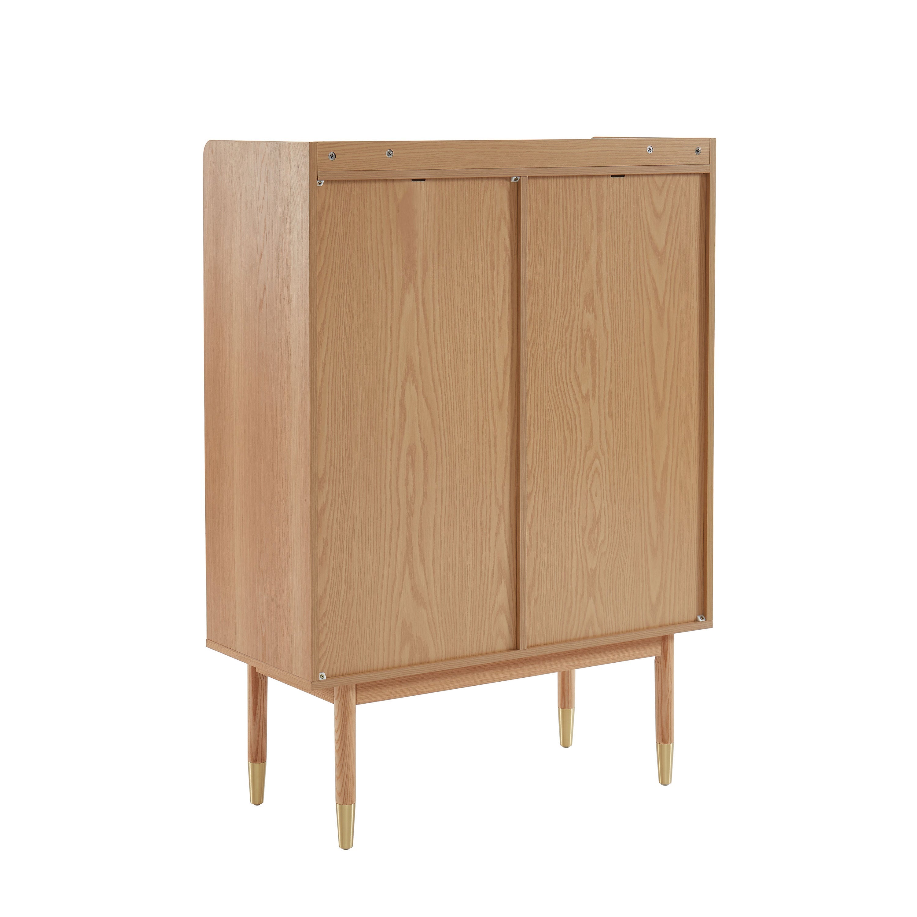 LEON Wood Veneer Tall Sideboard