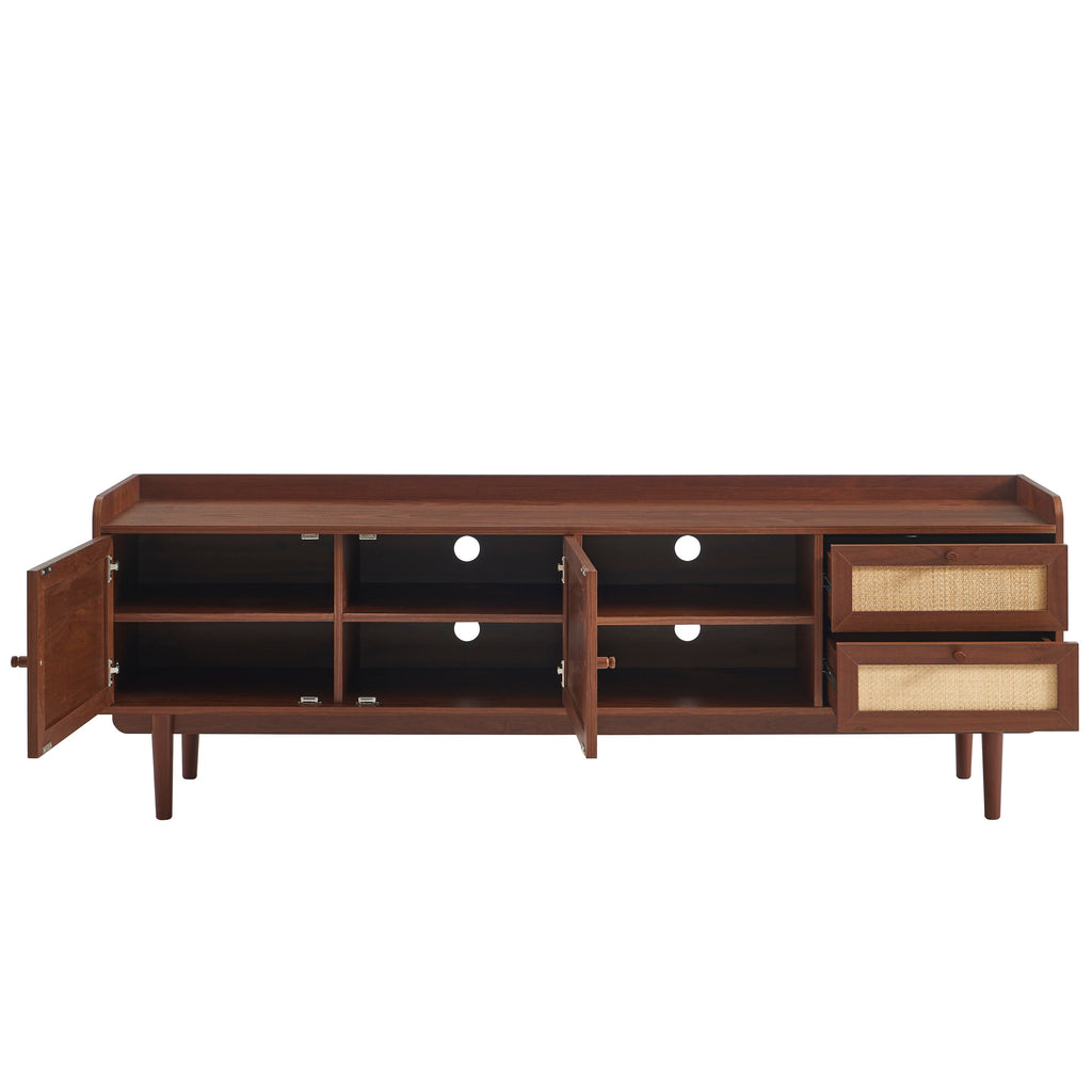 LEON Wood Veneer TV Unit - Dark wood