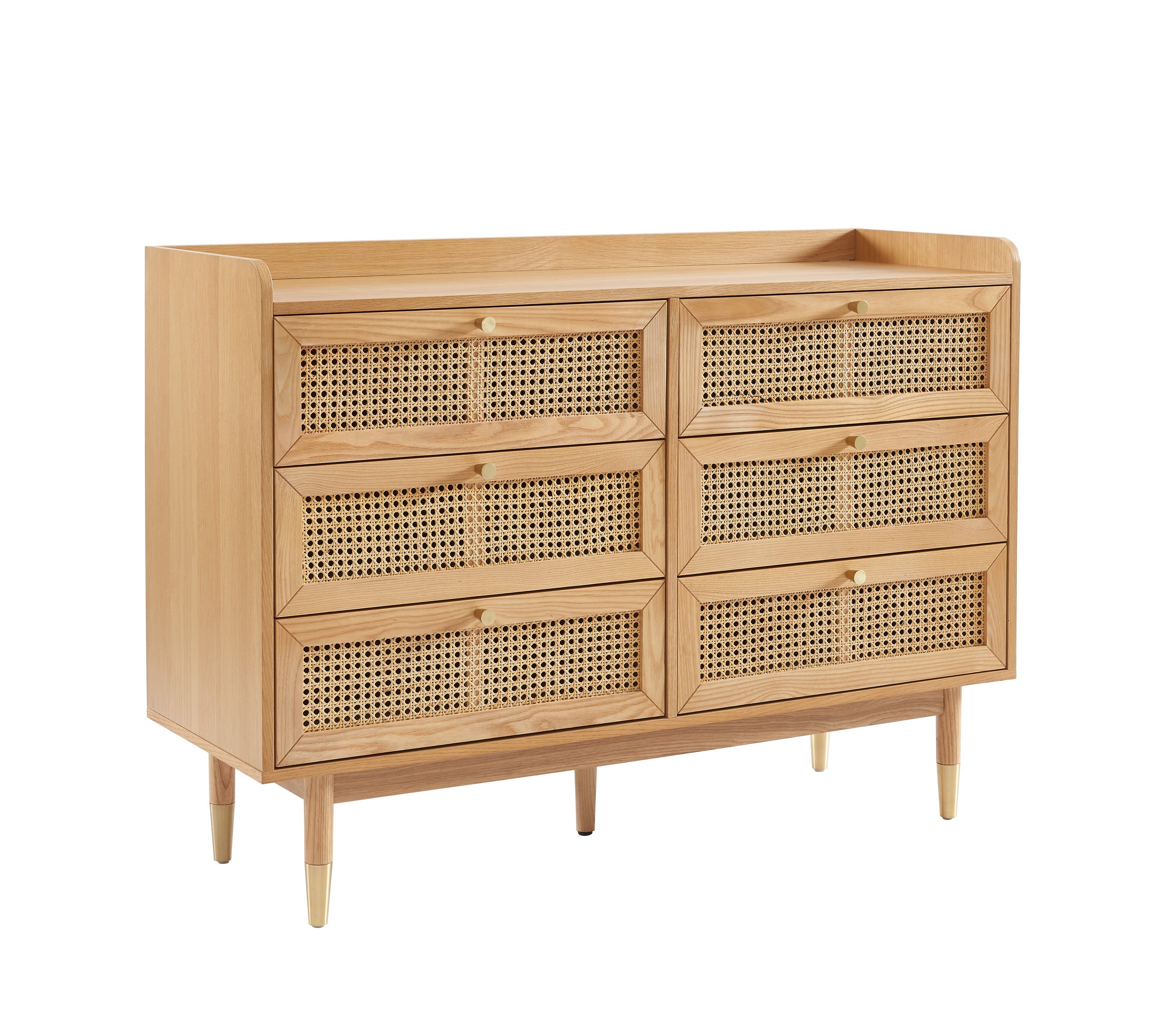 LEON Wood Veneer Chest of Drawers - Light wood