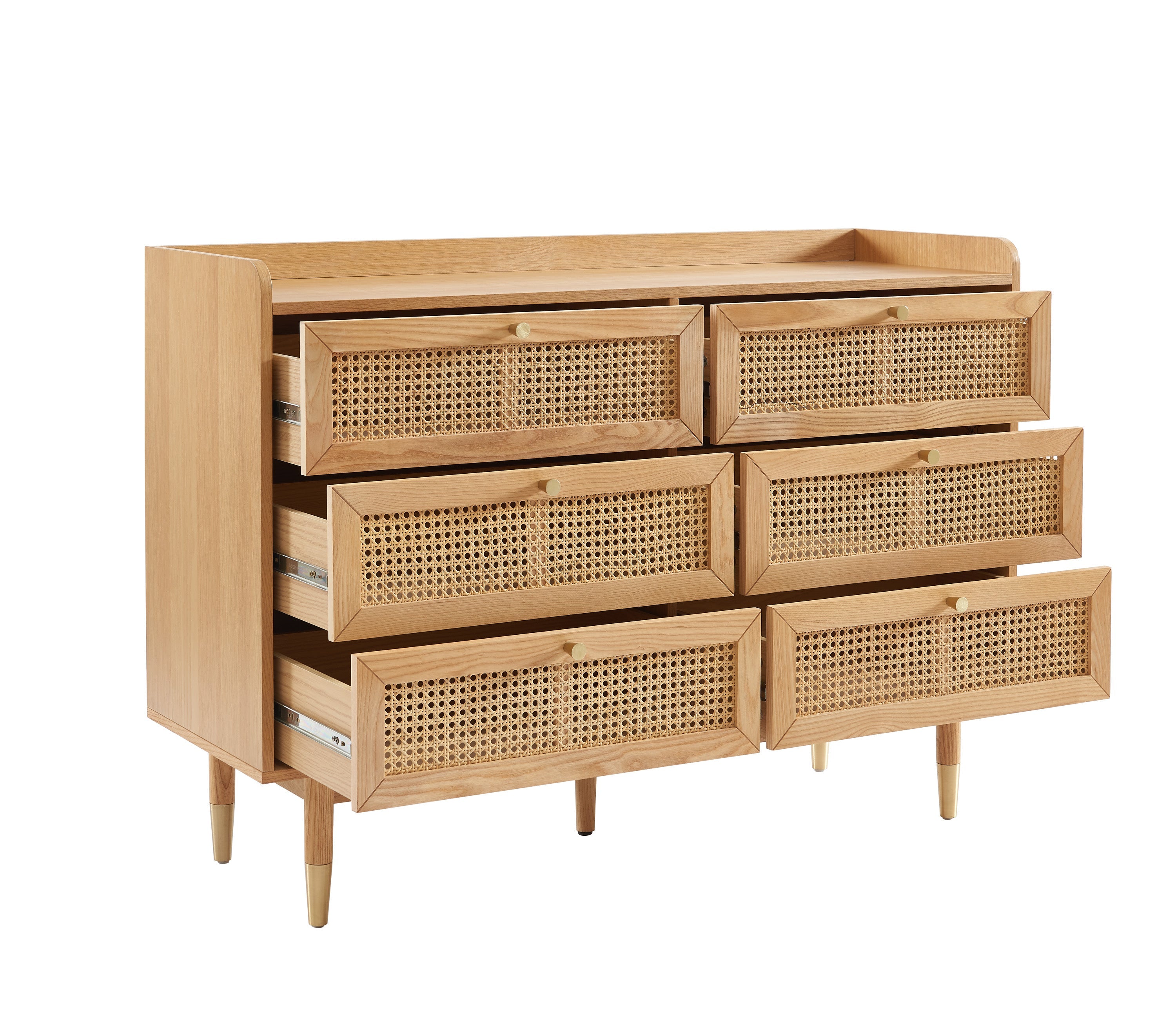 LEON Wood Veneer Chest of Drawers - Light wood