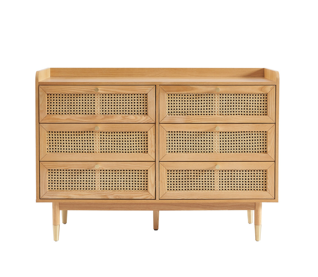 LEON Wood Veneer Chest of Drawers - Light wood