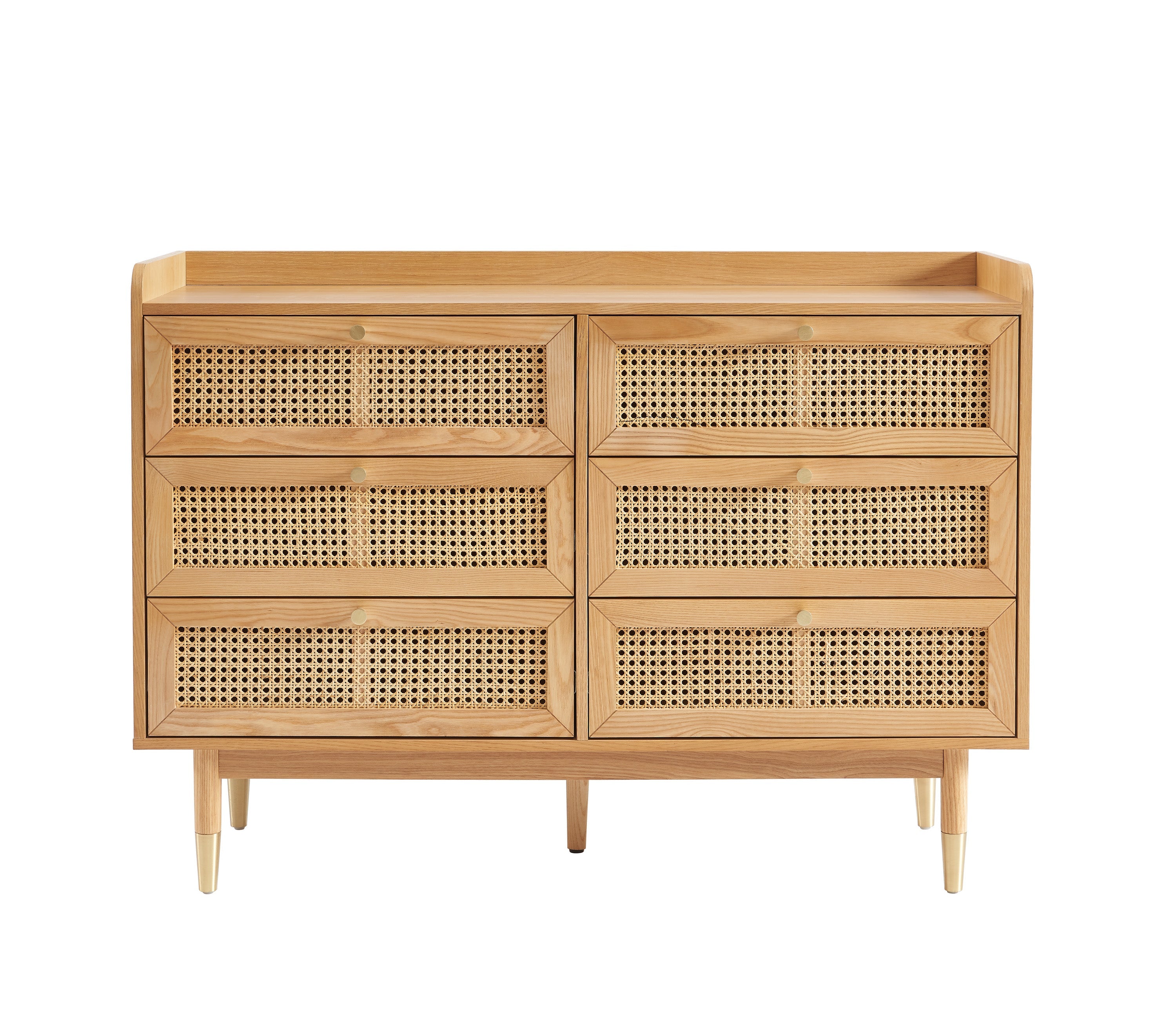 LEON Wood Veneer Chest of Drawers - Light wood