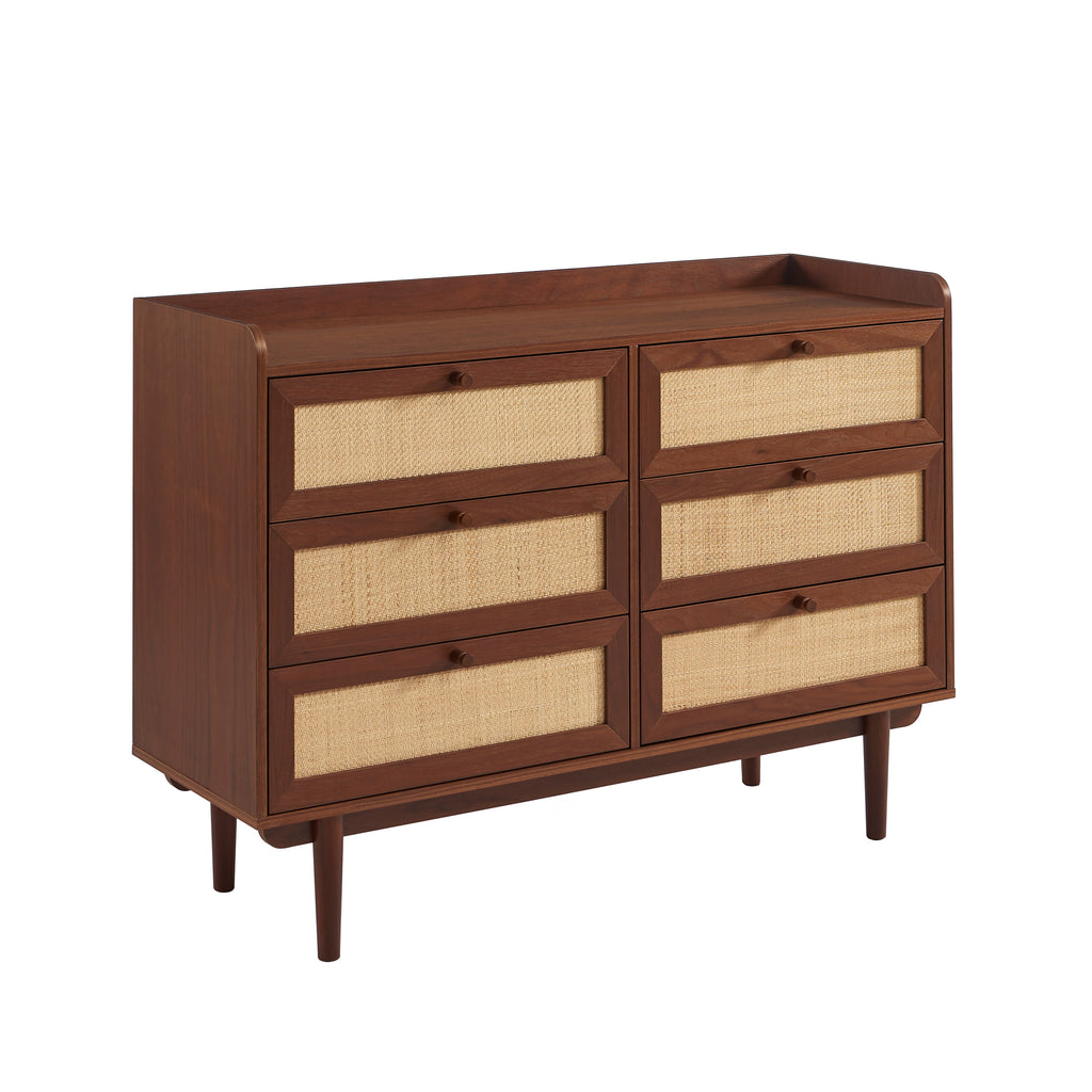 LEON Wood Veneer Chest of Drawers - Dark wood