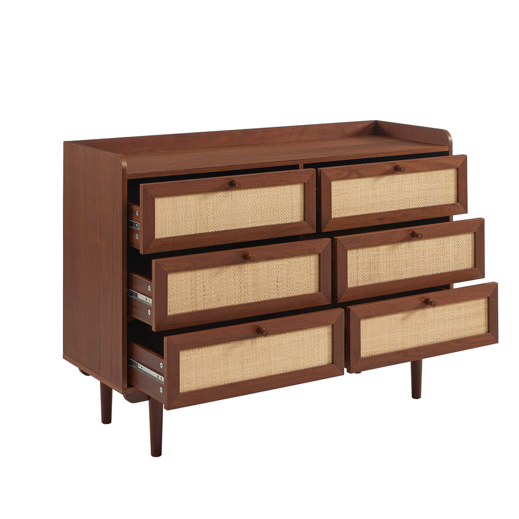 LEON Wood Veneer Chest of Drawers - Dark wood