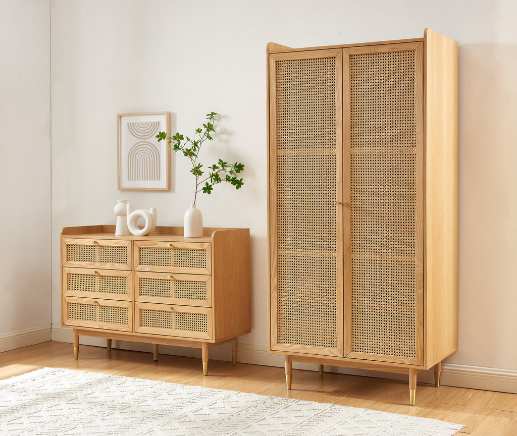 LEON Wood Veneer Wardrobe