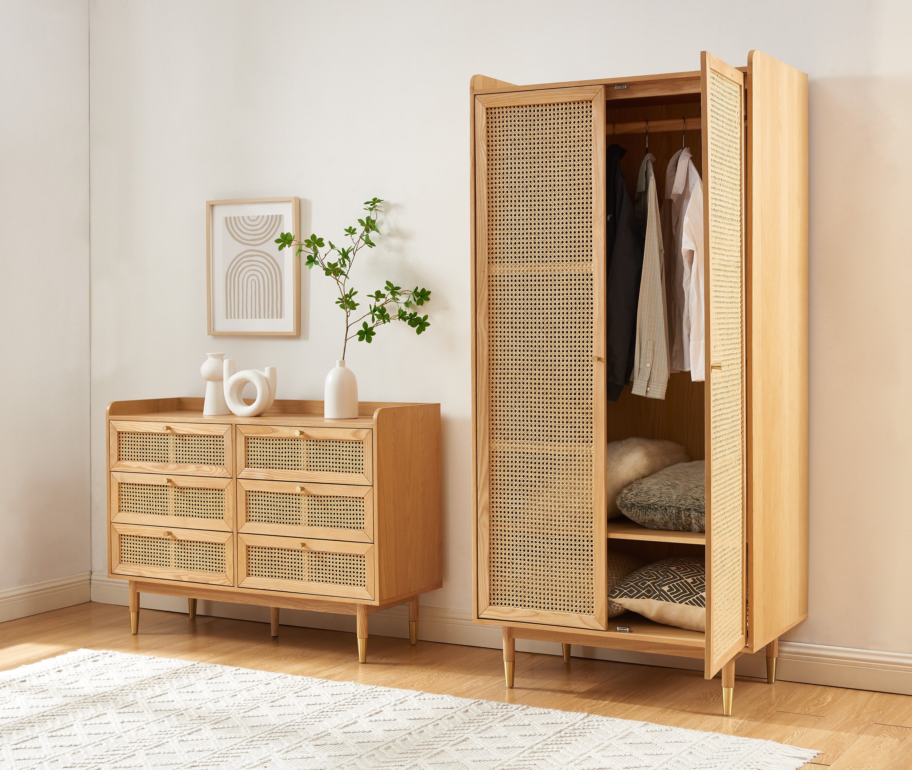 LEON Wood Veneer Wardrobe
