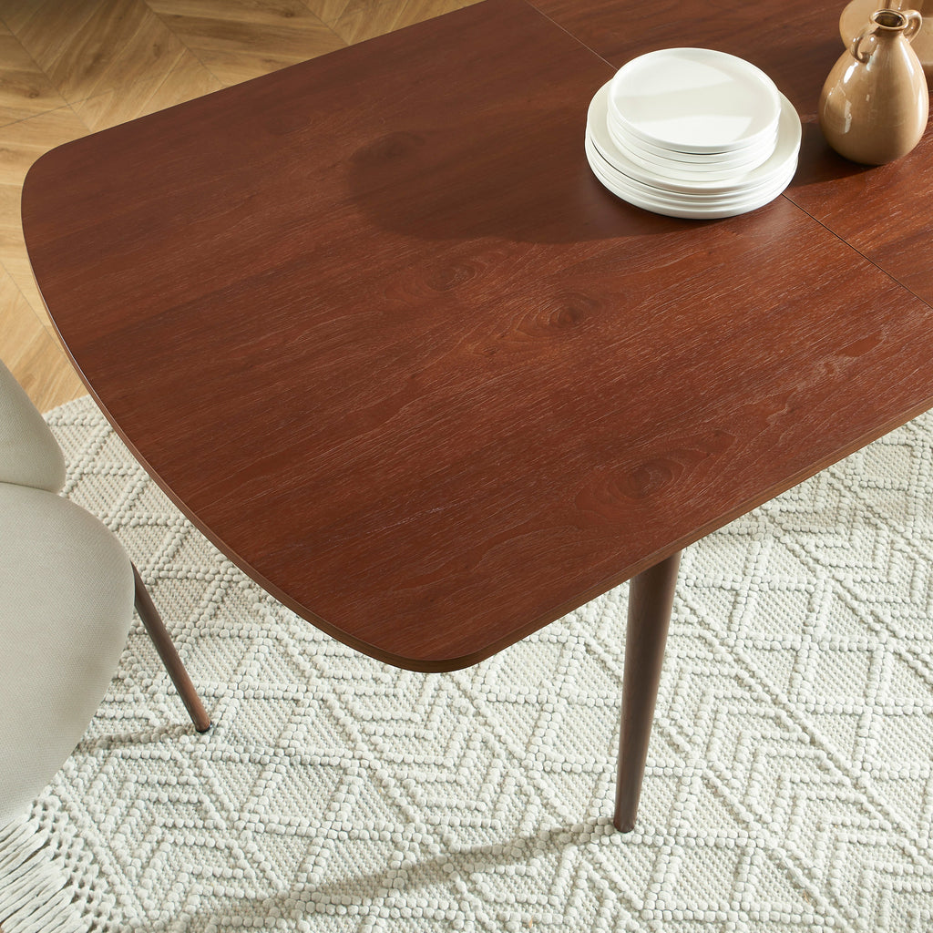 LEON Wood Veneer Extendable Dining Table – Walnut