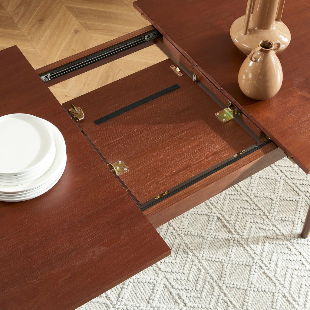 LEON Wood Veneer Extendable Dining Table – Walnut