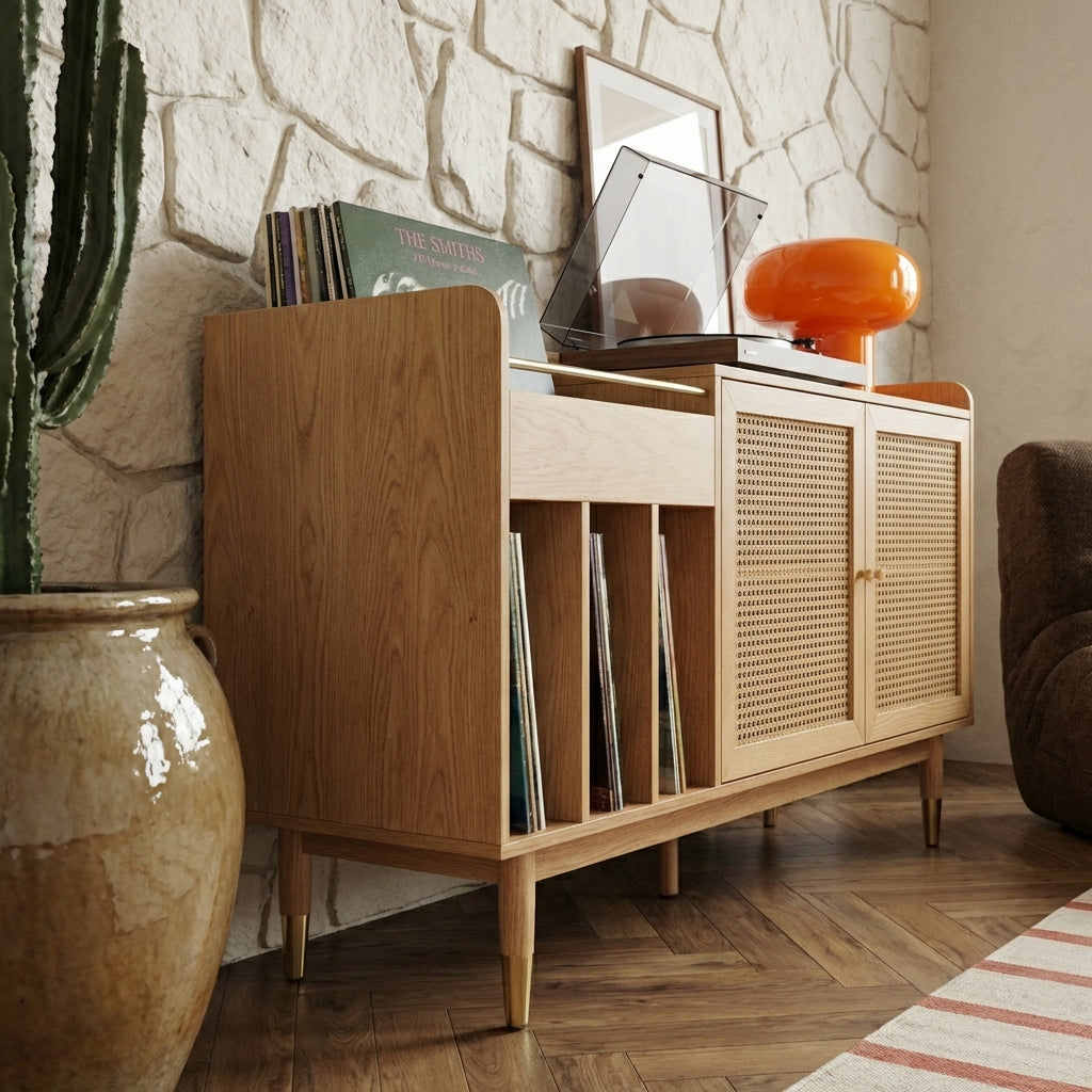LEON Wood Veneer Vinyl Cabinet