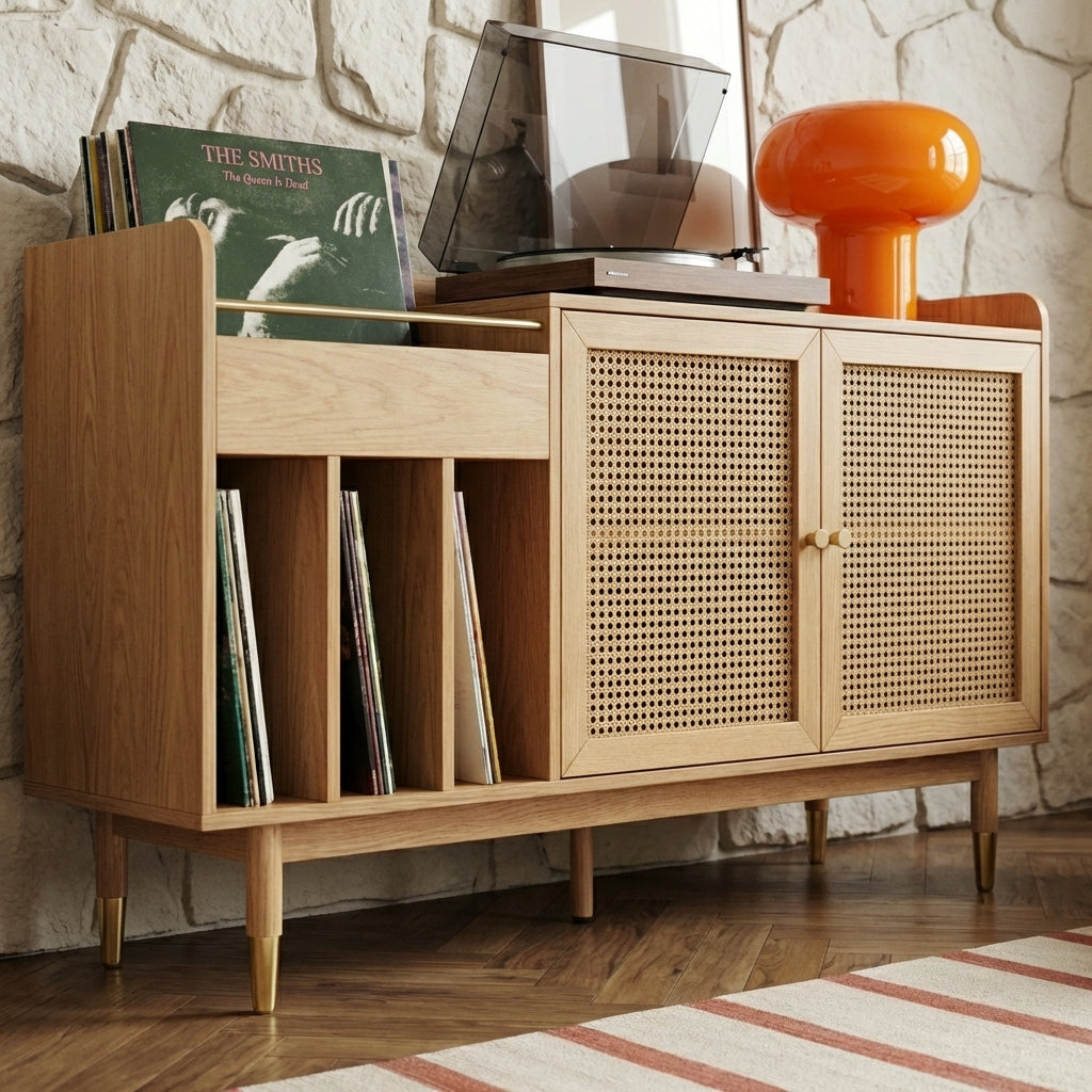 LEON Wood Veneer Vinyl Cabinet
