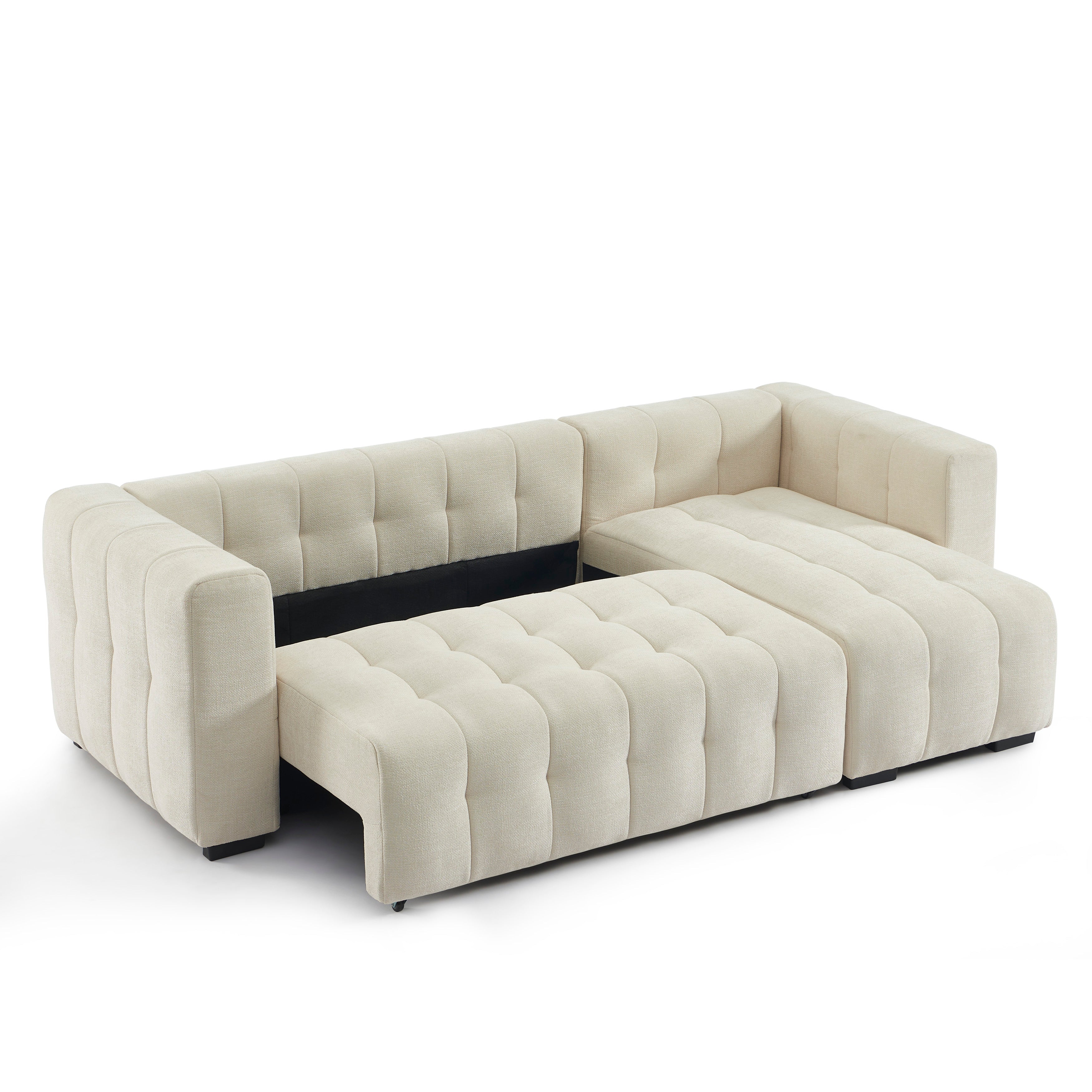Convertible & Reversible Corner Sofa Levia 4 Seater Fabric Beige – Beige