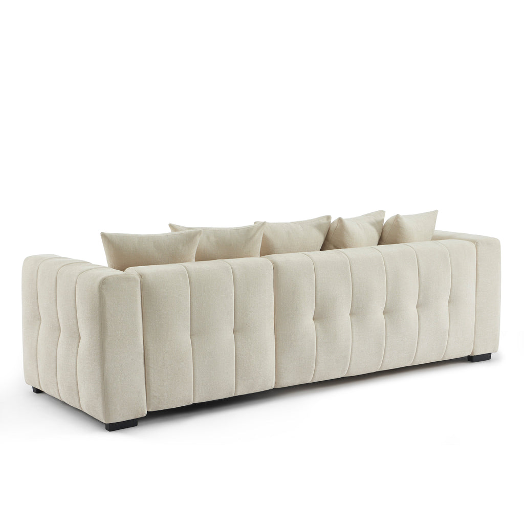 Convertible & Reversible Corner Sofa Levia 4 Seater Fabric Beige – Beige