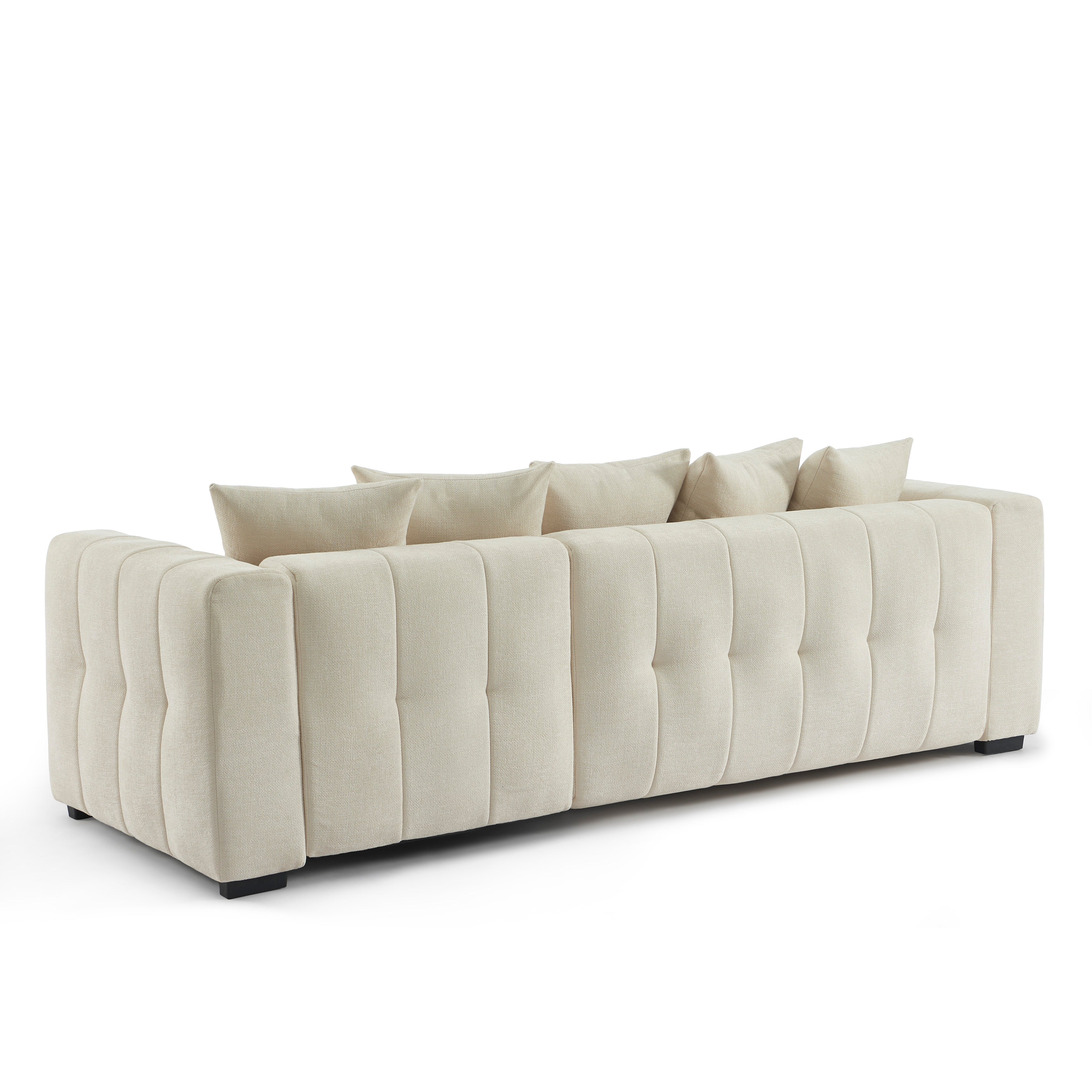 Convertible & Reversible Corner Sofa Levia 4 Seater Fabric Beige – Beige