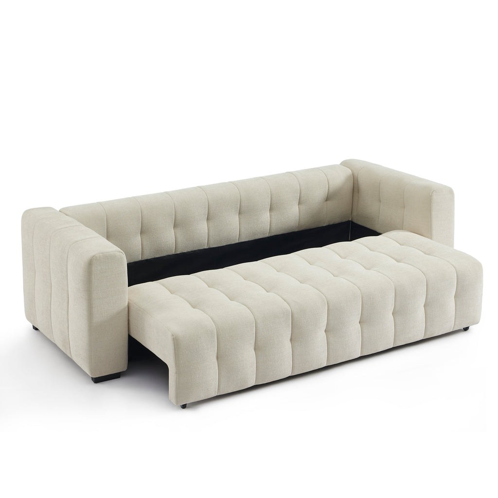 Convertible Sofa Levia 3 Seater Fabric Beige – Beige