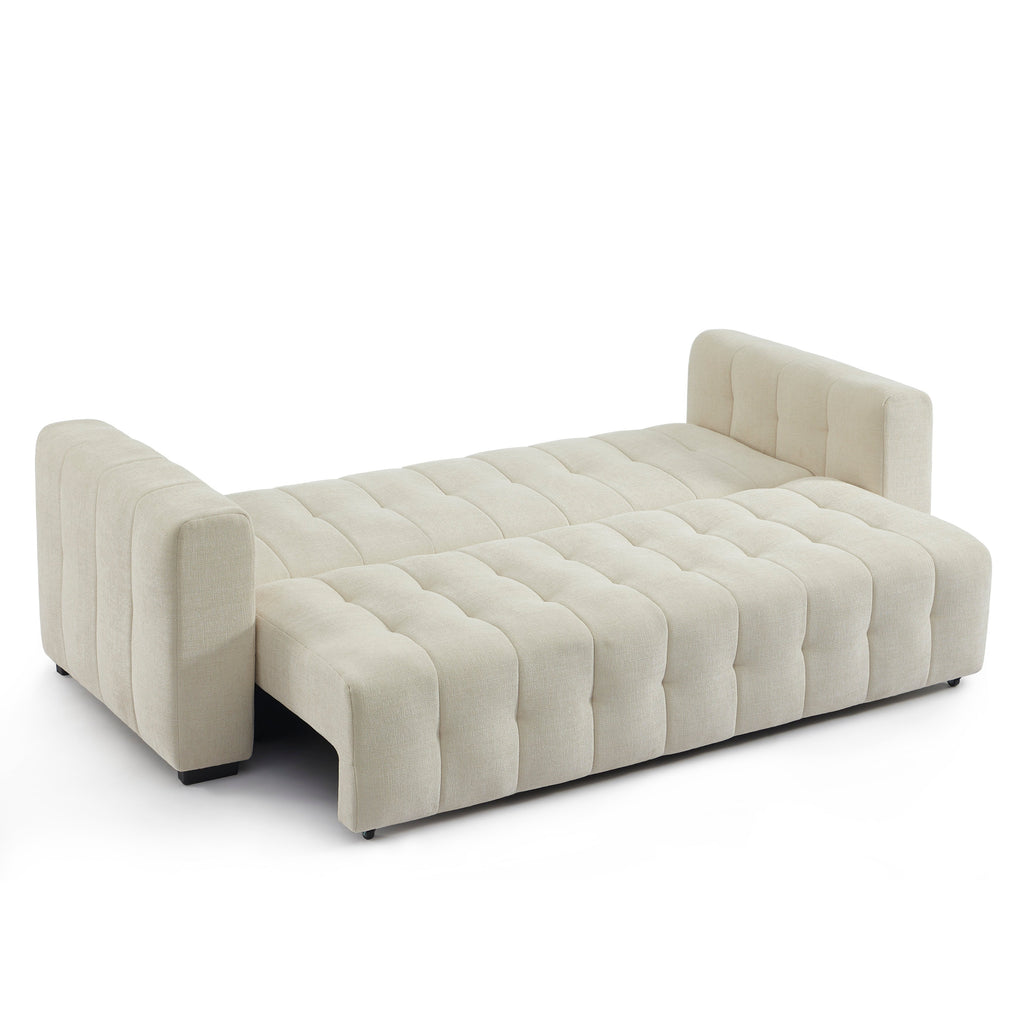 Convertible Sofa Levia 3 Seater Fabric Beige – Beige