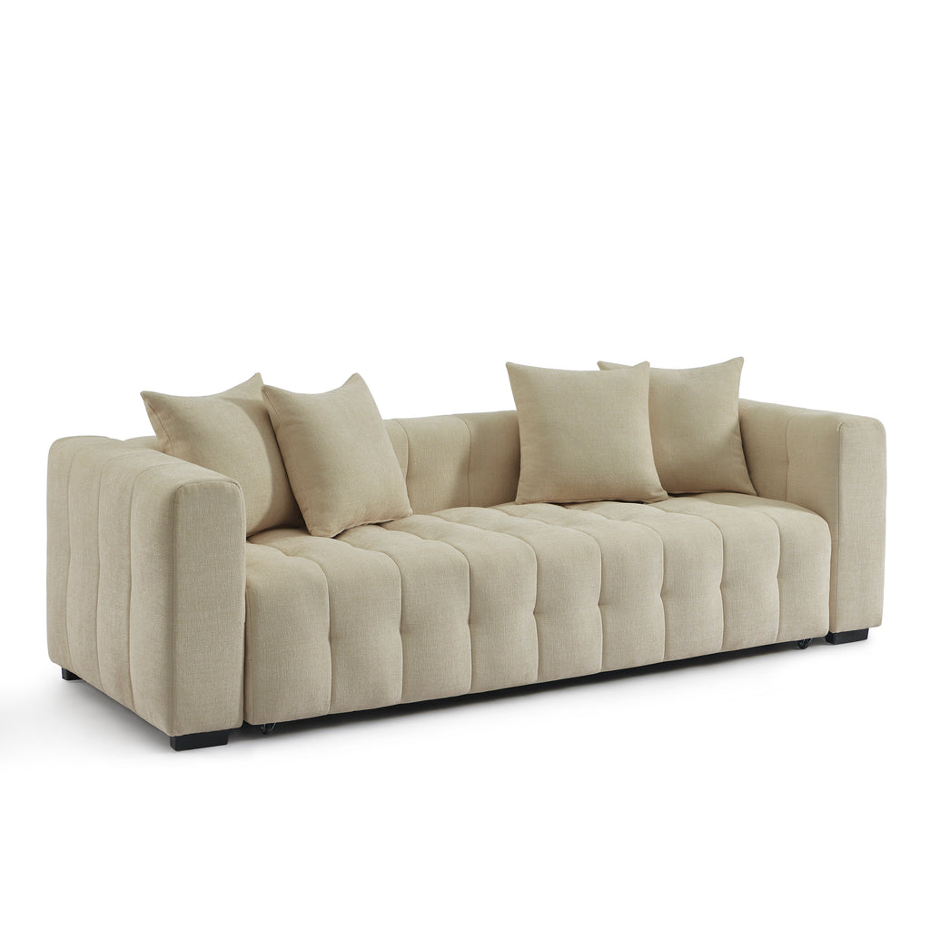 LEVIA Convertible Sleeper Sofa – Fabric 3-Seater Living Room Furniture
