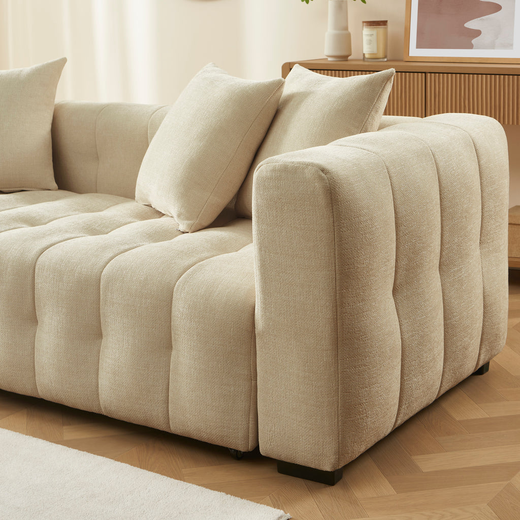 LEVIA Convertible Sleeper Sofa – Fabric 3-Seater Living Room Furniture