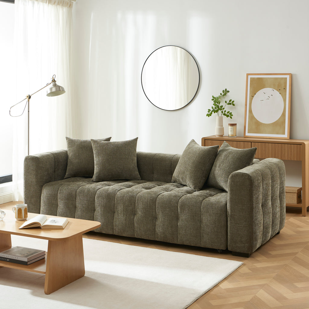 LEVIA Convertible Sleeper Sofa – Fabric 3-Seater Living Room Furniture