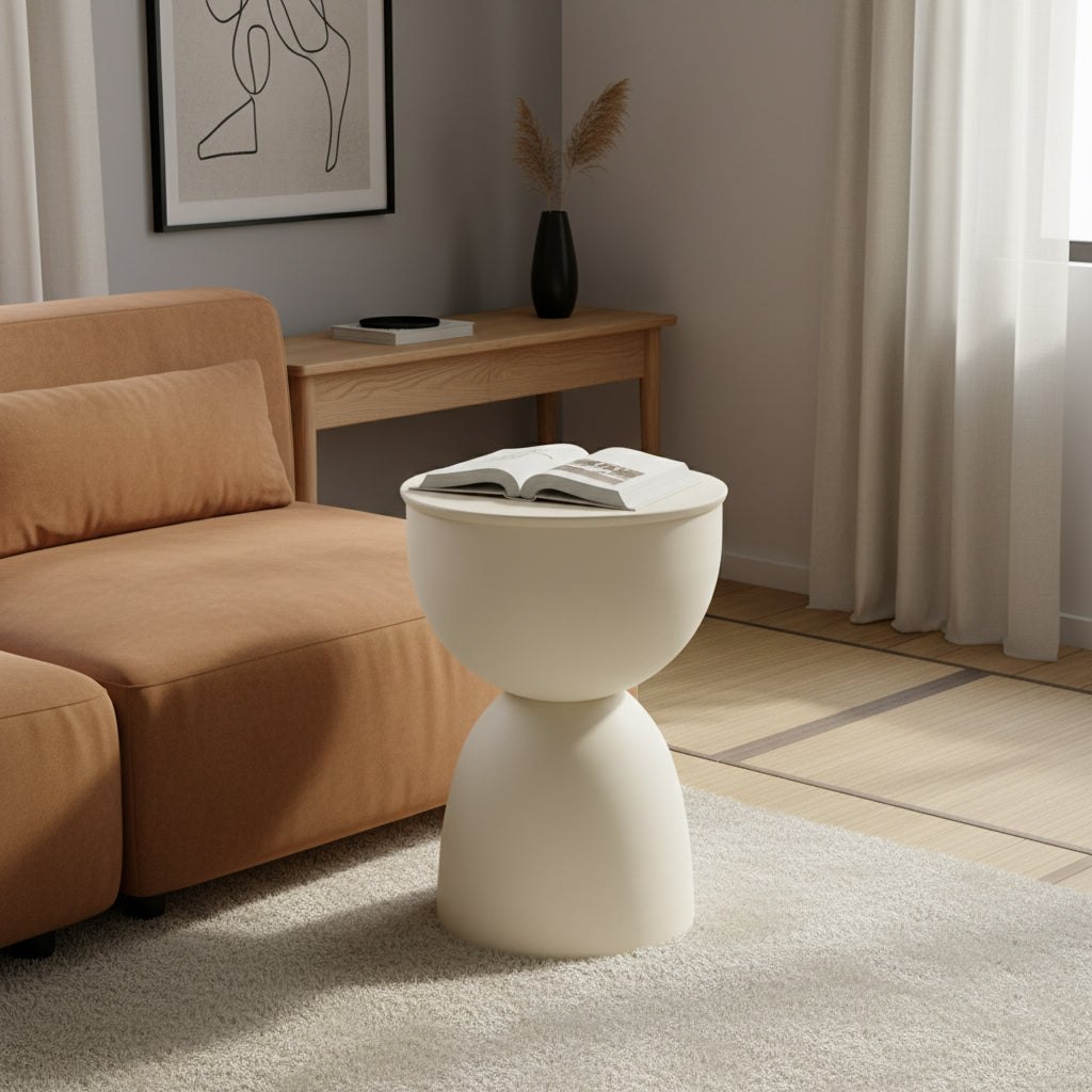 LIM Side Table Zinc Finish - White
