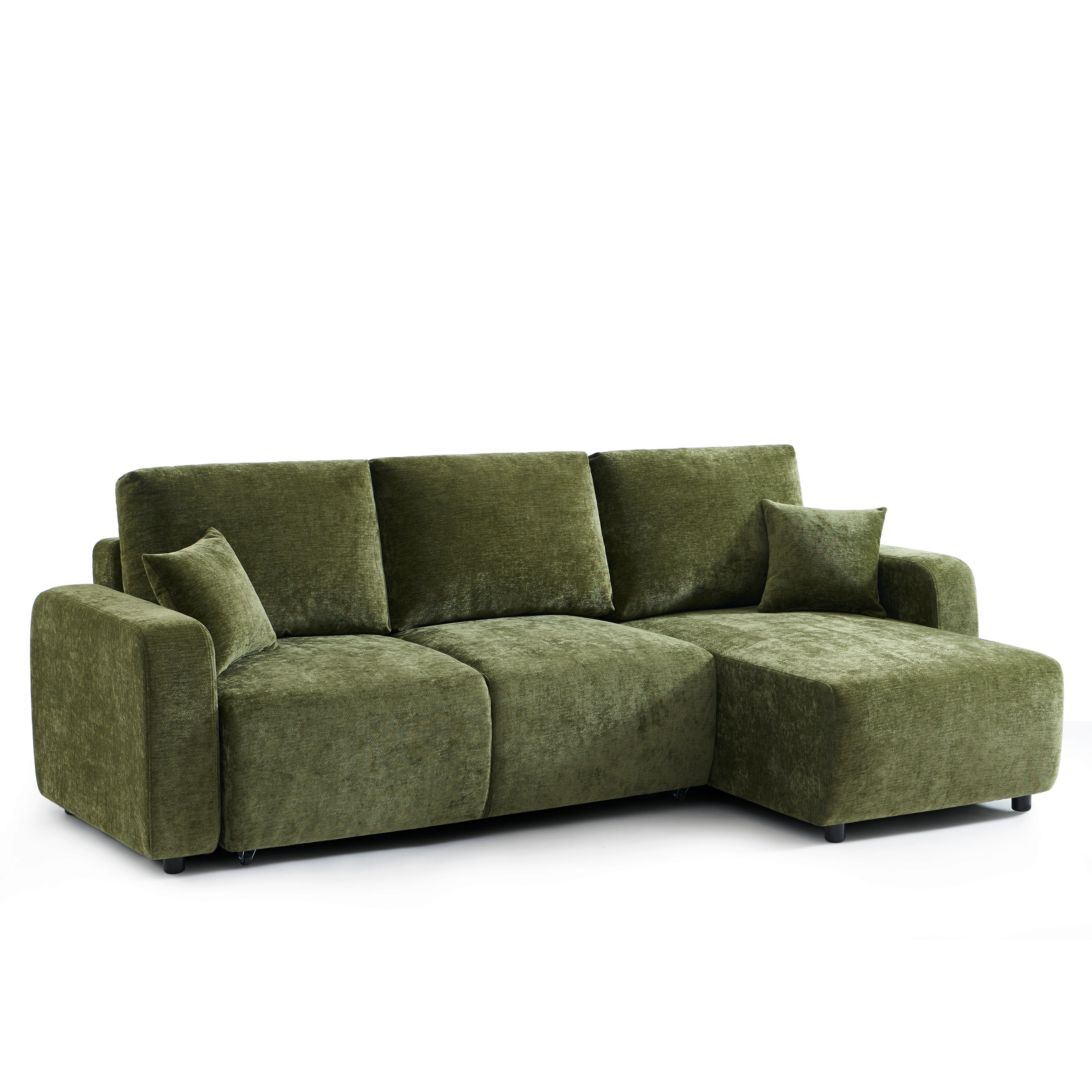 LIVIO Fabric Corner Sofa – Green