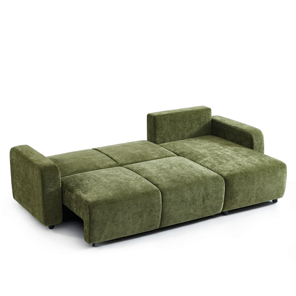 LIVIO Fabric Corner Sofa – Green