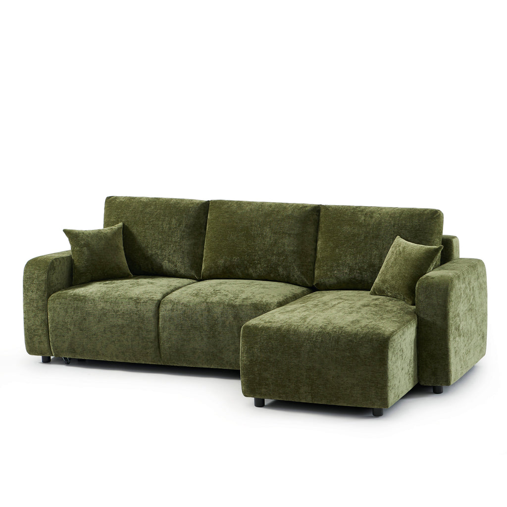 LIVIO Fabric Corner Sofa – Green