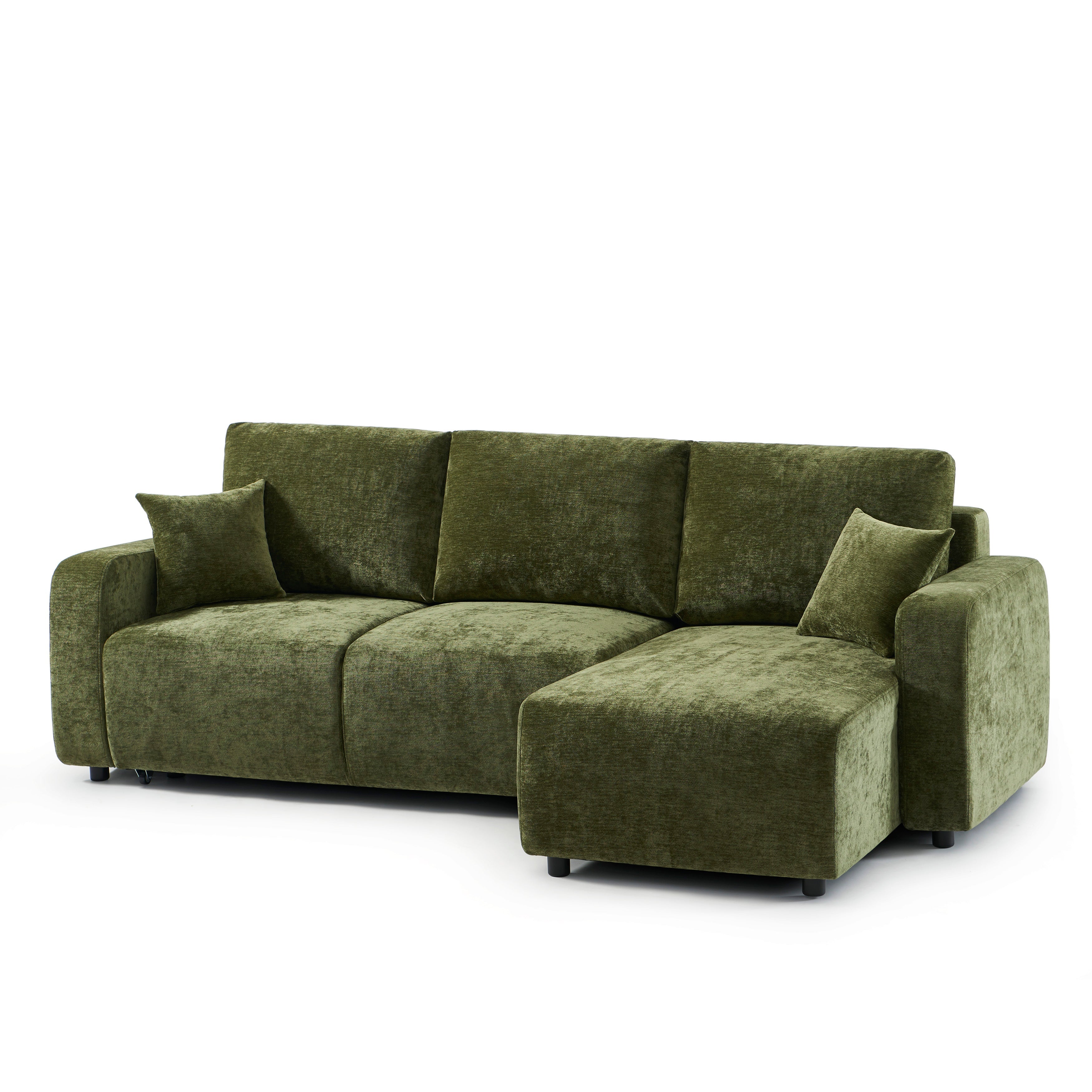 LIVIO Fabric Corner Sofa – Green