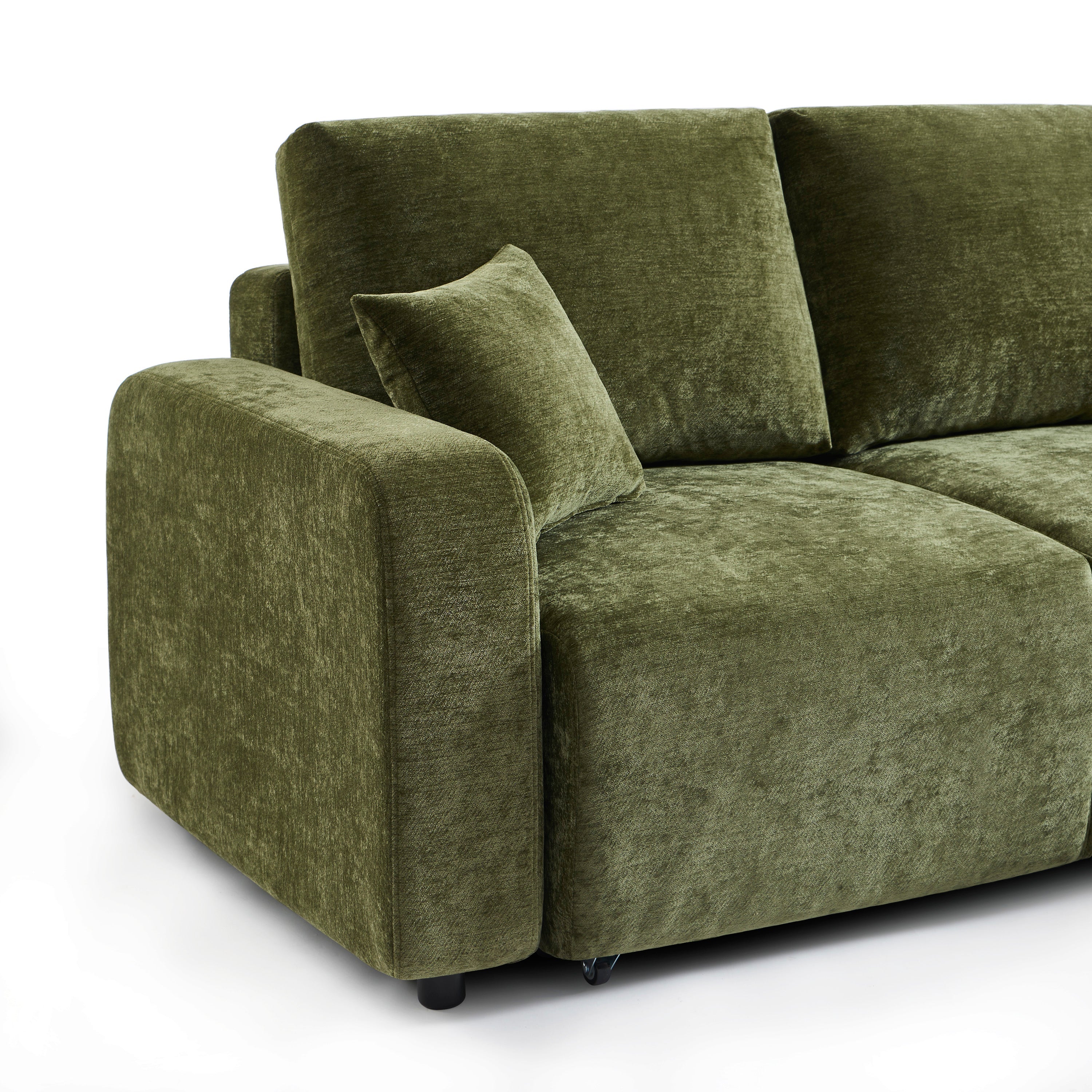 LIVIO Fabric Corner Sofa – Green