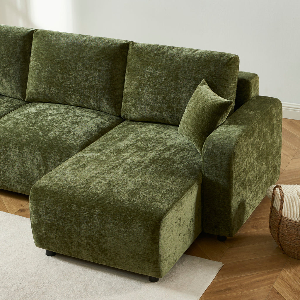 LIVIO Fabric Corner Sofa – Green