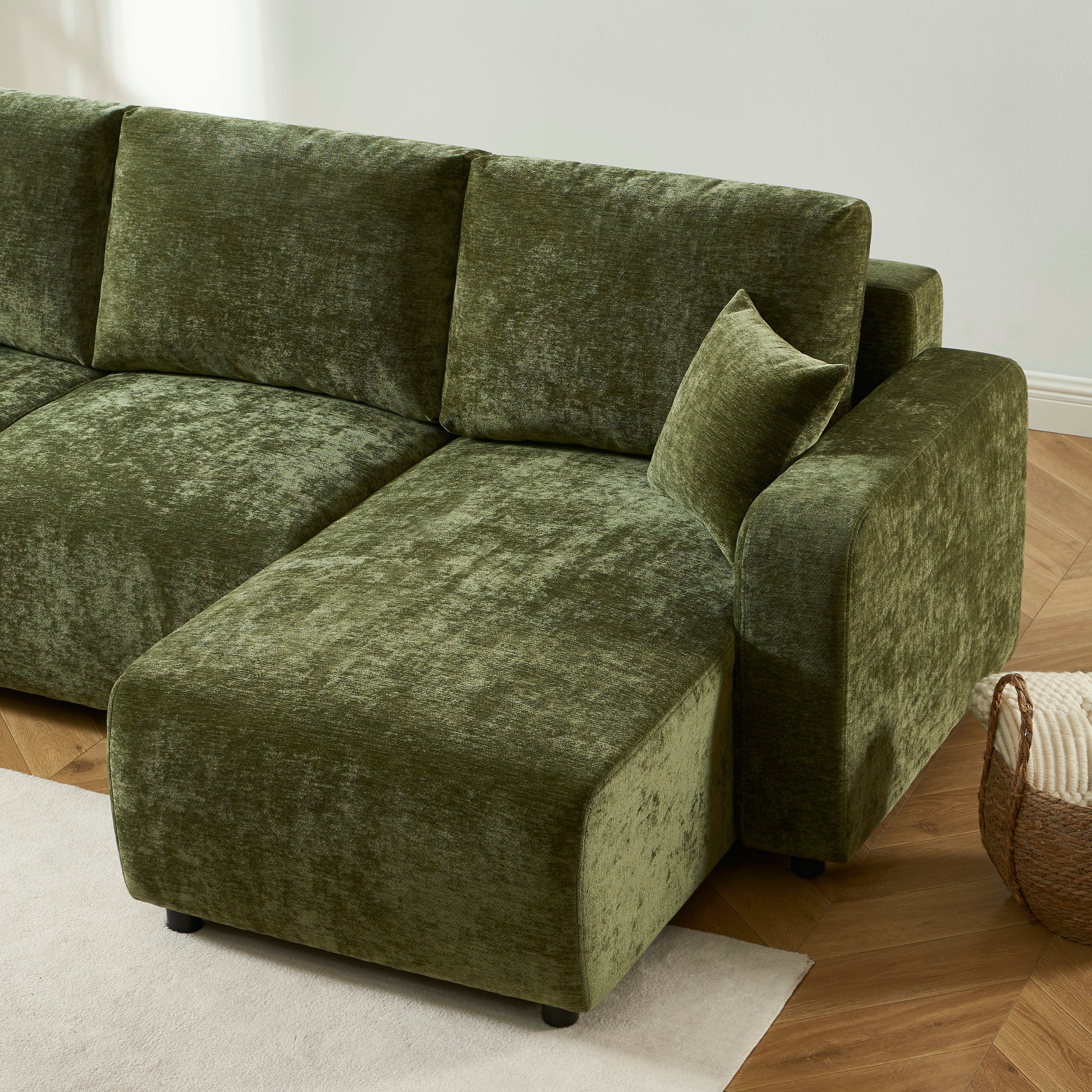 LIVIO Fabric Corner Sofa – Green