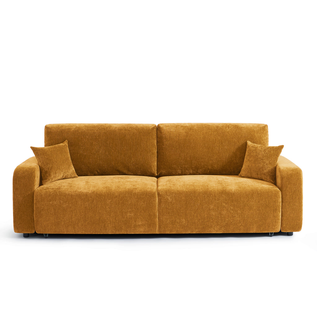 LIVIO 3-Seater Convertible Sofa – Yellow Mustard