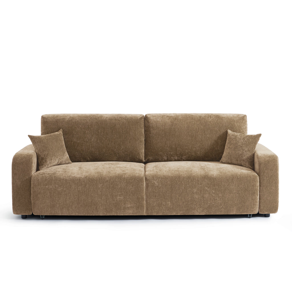 LIVIO 3-Seater Convertible Sofa – Brown