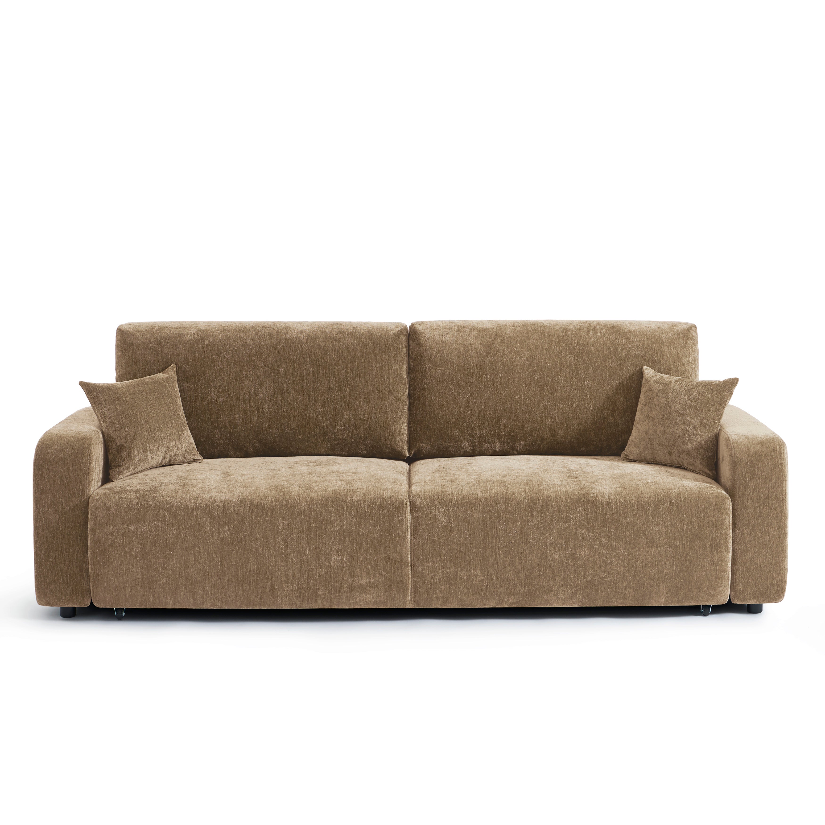 LIVIO 3-Seater Convertible Sofa – Brown