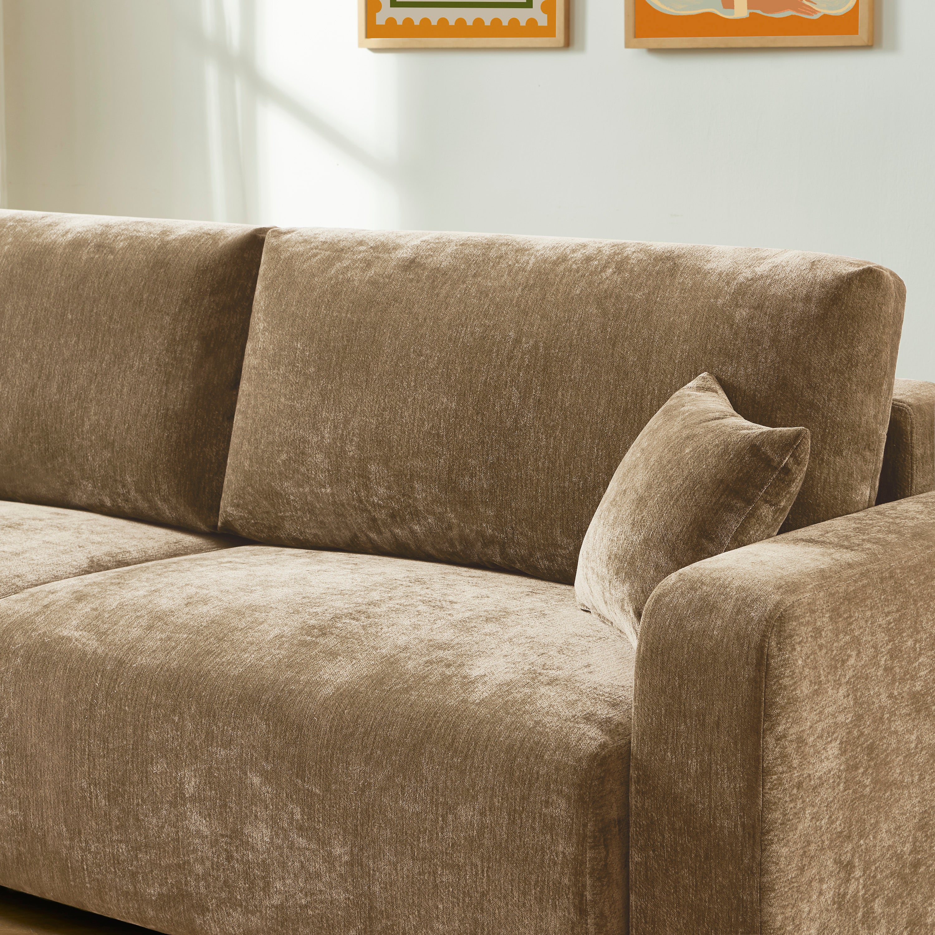 LIVIO 3-Seater Convertible Sofa – Brown