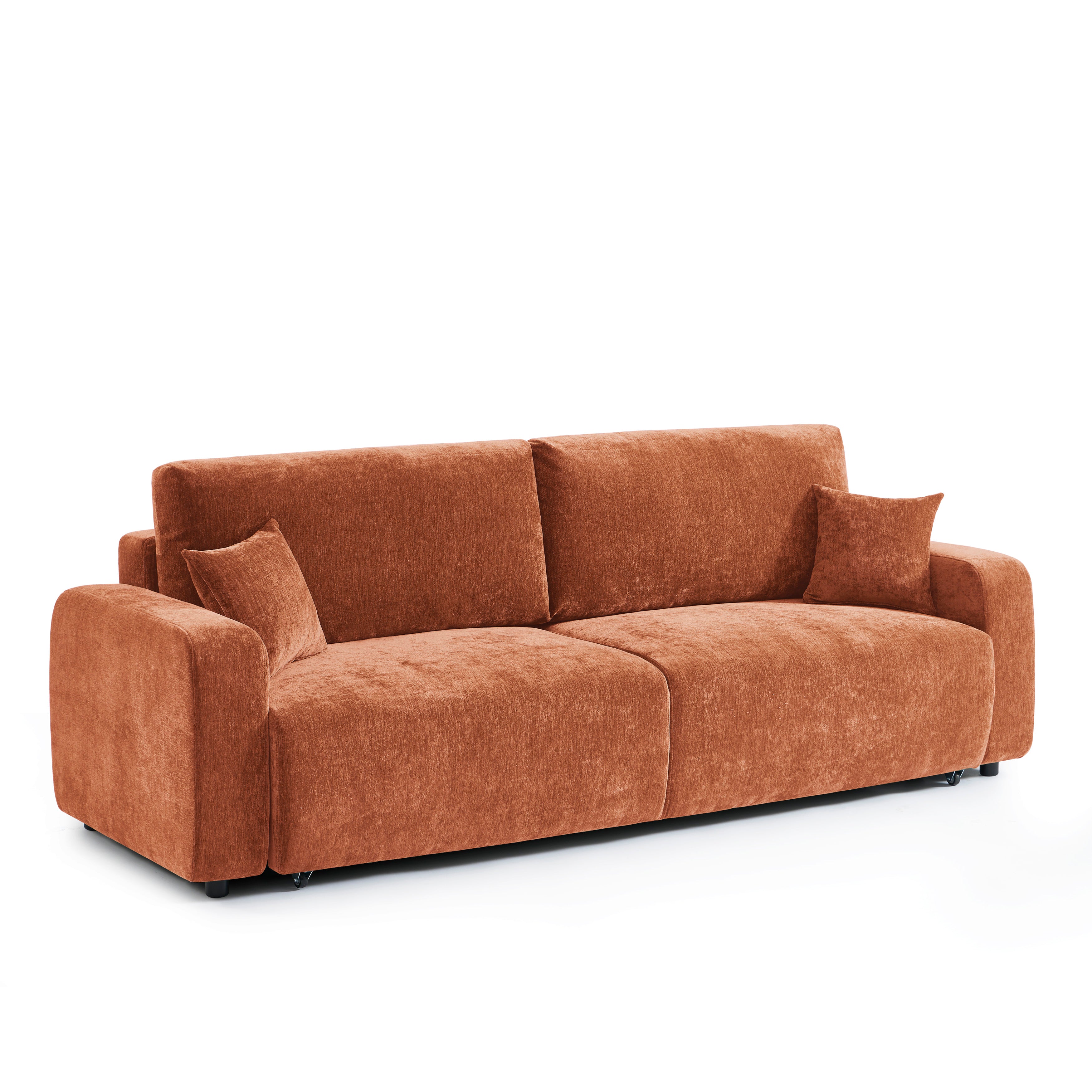 LIVIO 3-Seater Convertible Sofa – Terracotta
