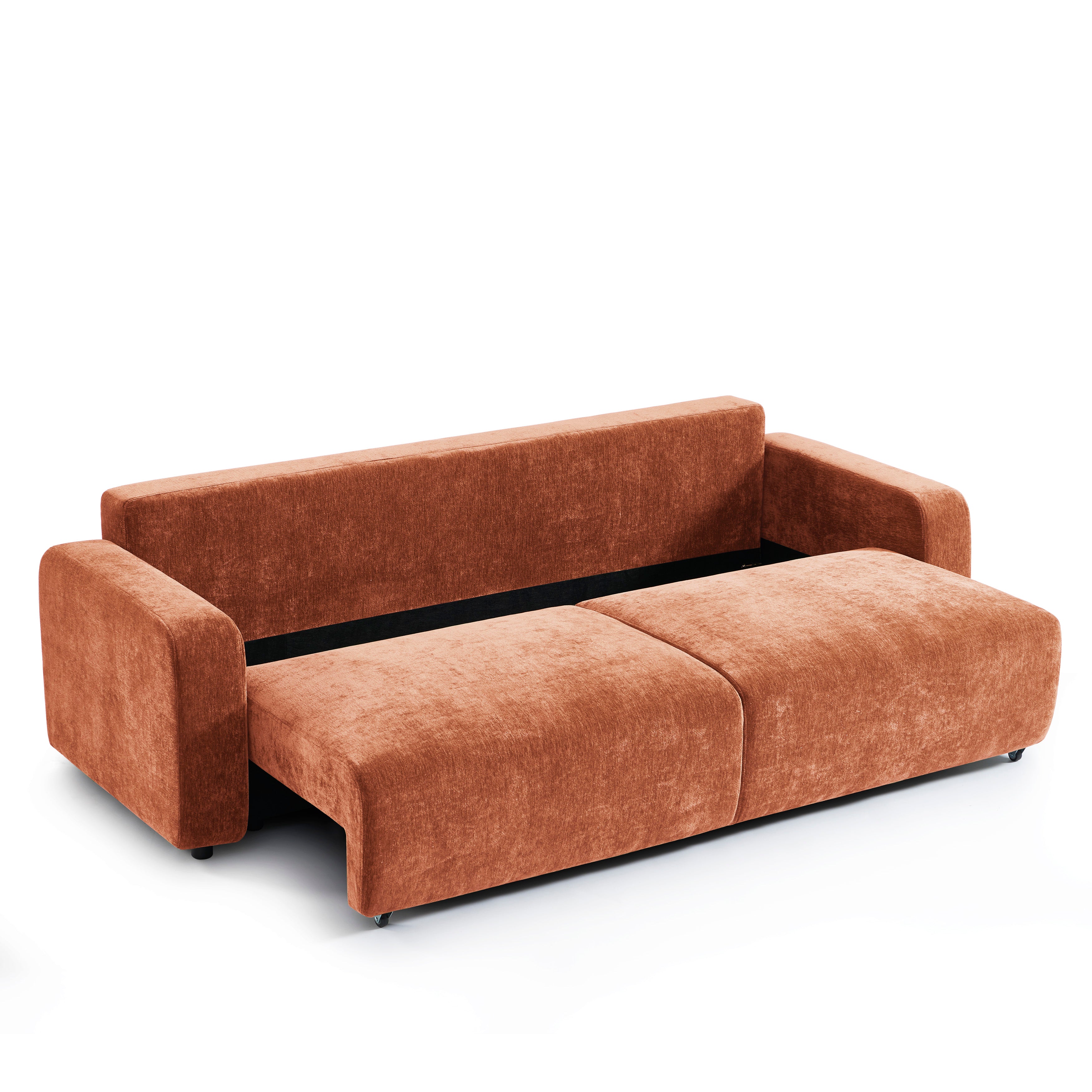 LIVIO 3-Seater Convertible Sofa – Terracotta