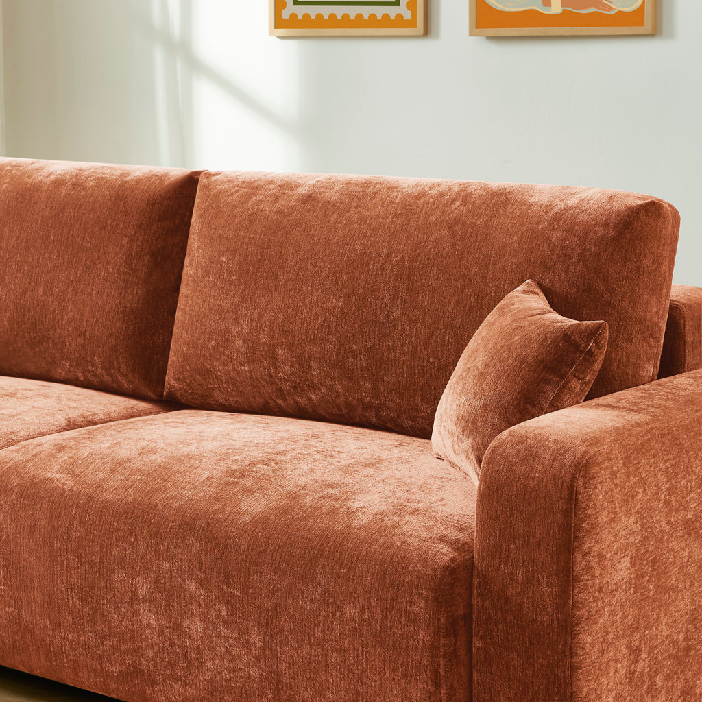 LIVIO 3-Seater Convertible Sofa – Terracotta