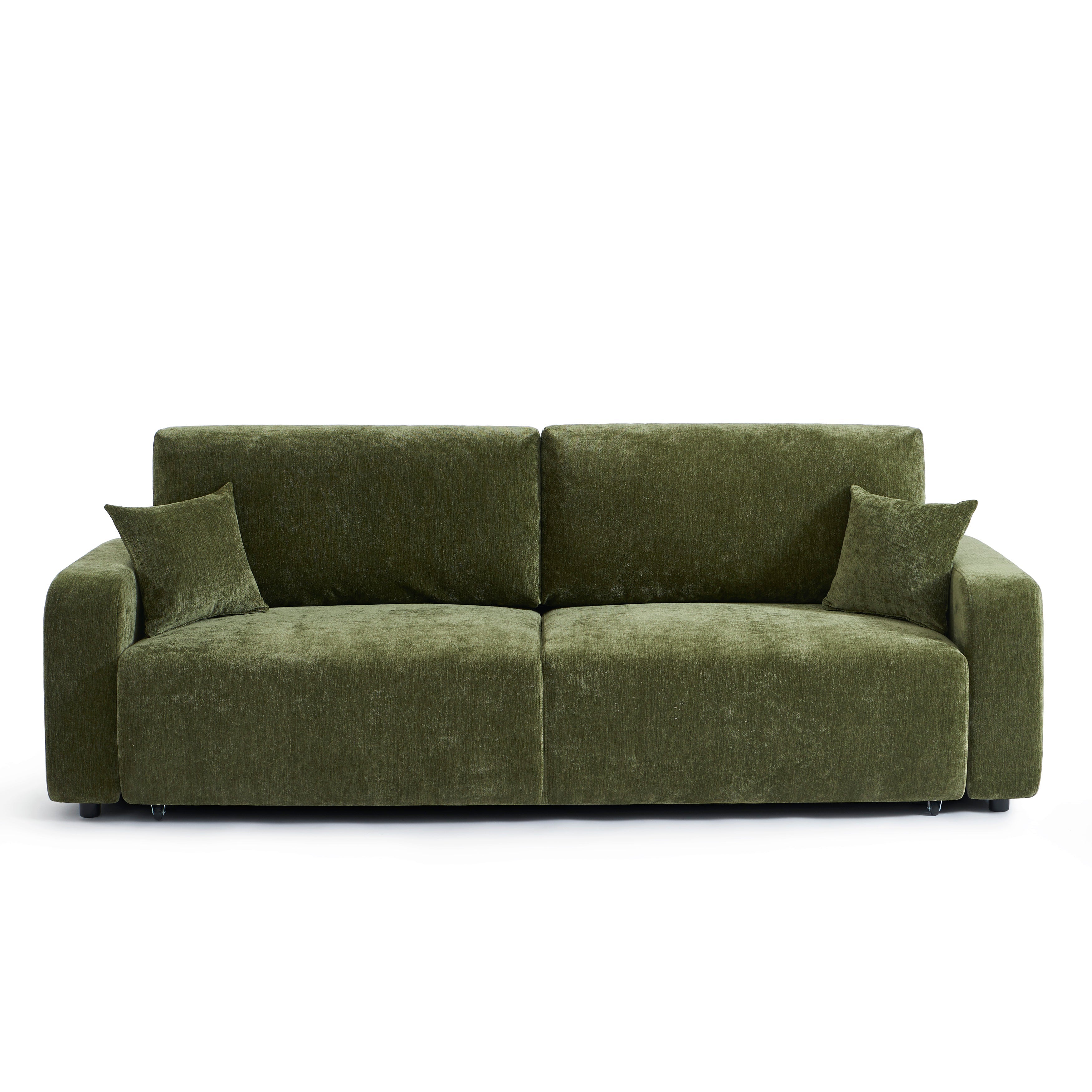LIVIO Fabric Straight Sofa – Green