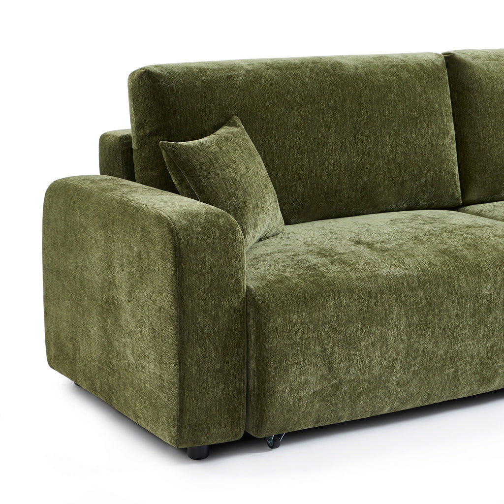 LIVIO Fabric Straight Sofa – Green
