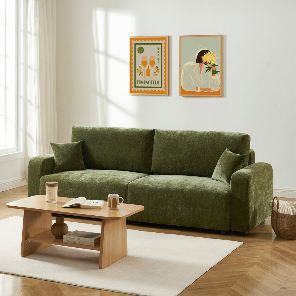 LIVIO Fabric Straight Sofa – Green