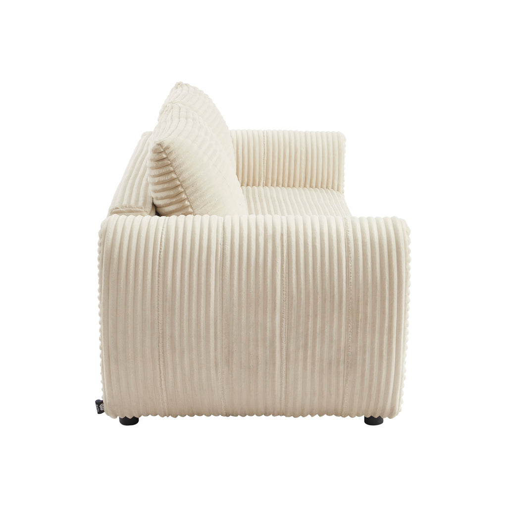 LOIC Fabric Straight Sofa – Beige