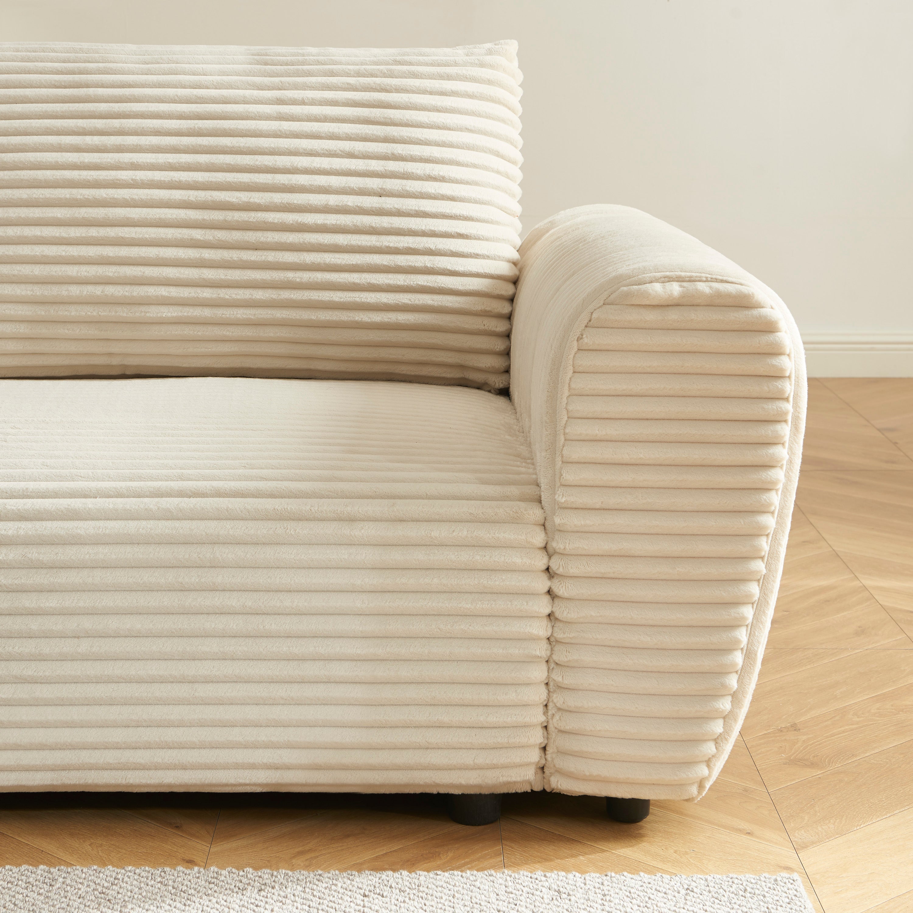 LOIC Fabric Straight Sofa – Beige