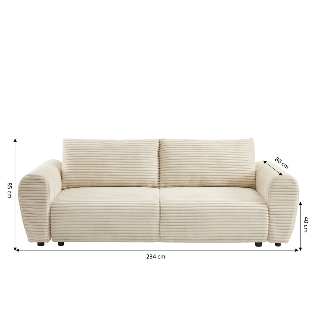 LOIC Fabric Straight Sofa – Beige