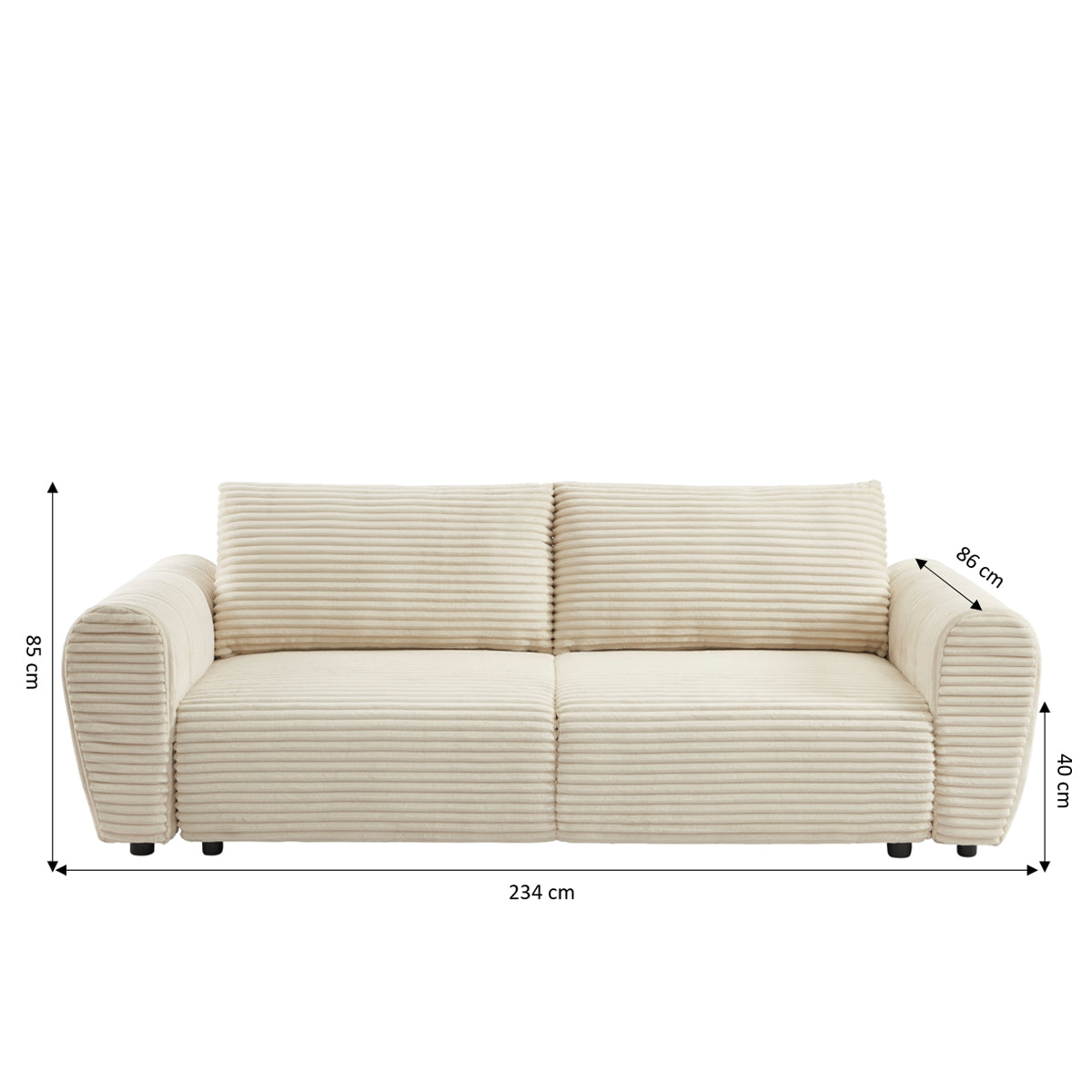 LOIC Fabric Straight Sofa – Beige